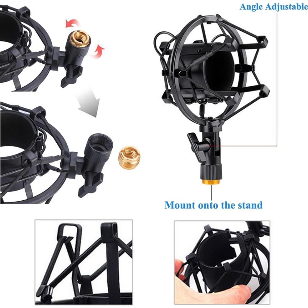 Soporte de micrófono Etubby 42-47mm con adaptador de tornillo