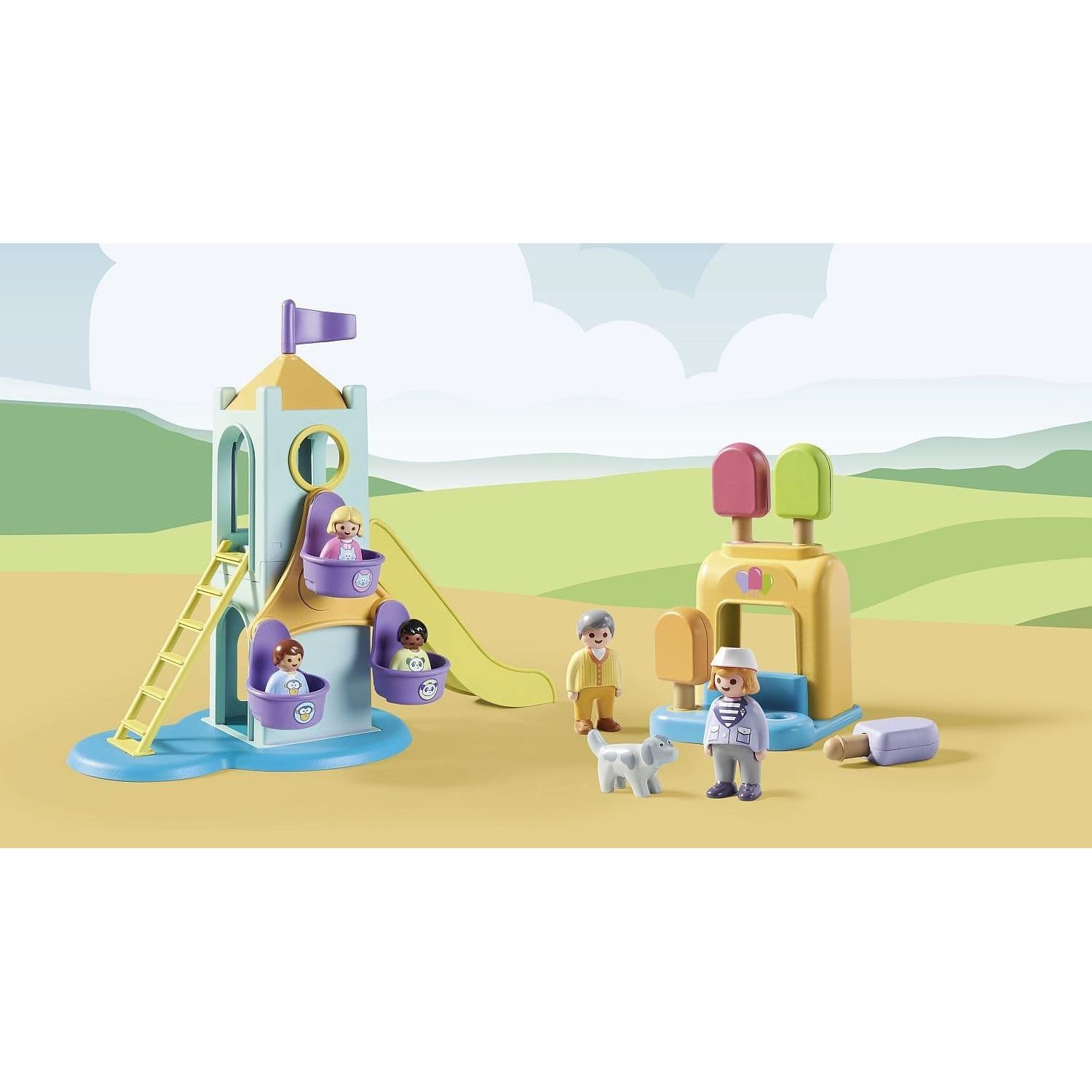 Torre de Aventura Playmobil 1.2.3 con Puesto de Helados