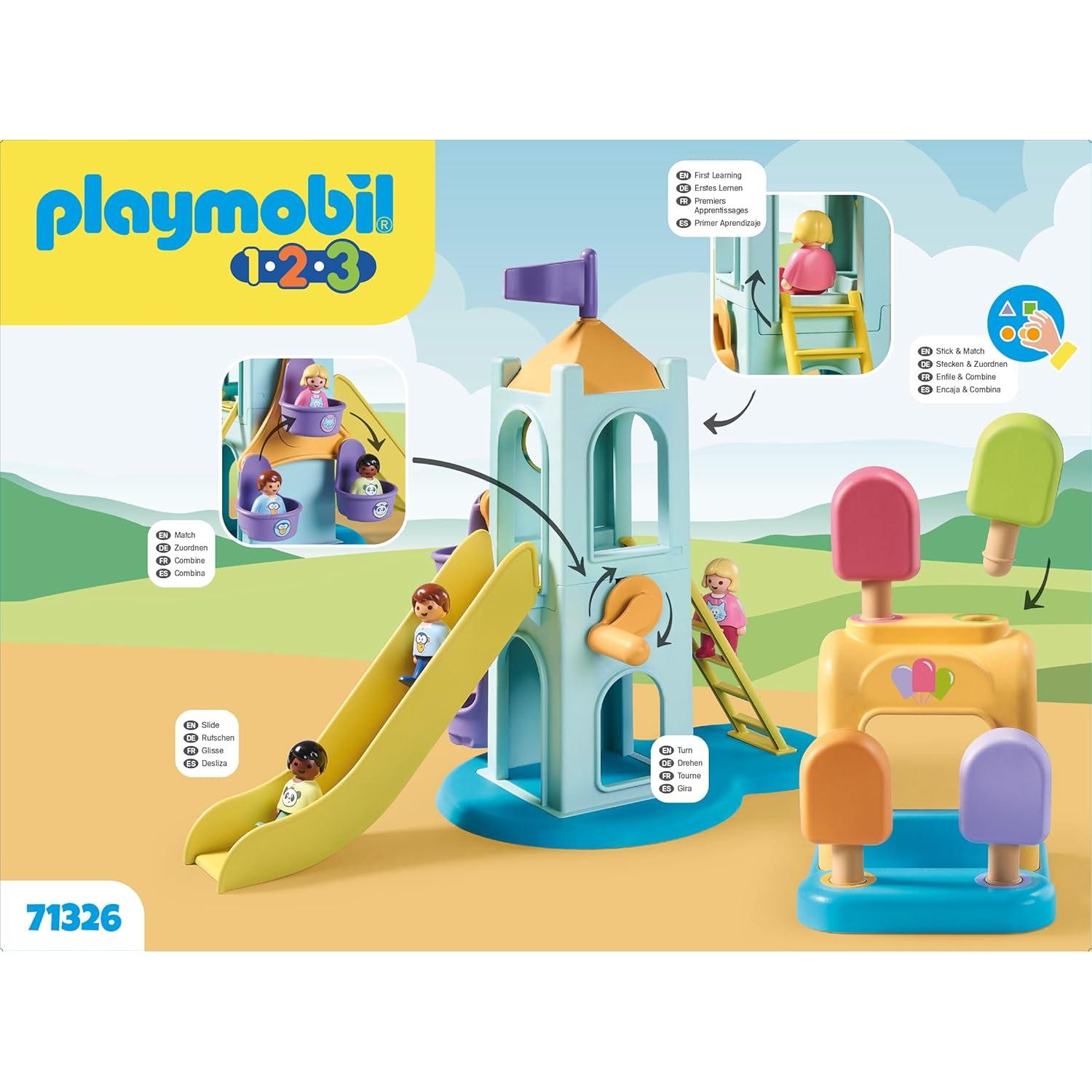 Torre de Aventura Playmobil 1.2.3 con Puesto de Helados
