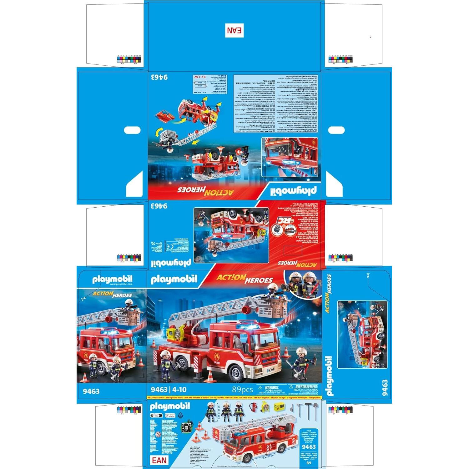 Unidad de Escalera de Bomberos Playmobil 9463 con Luces