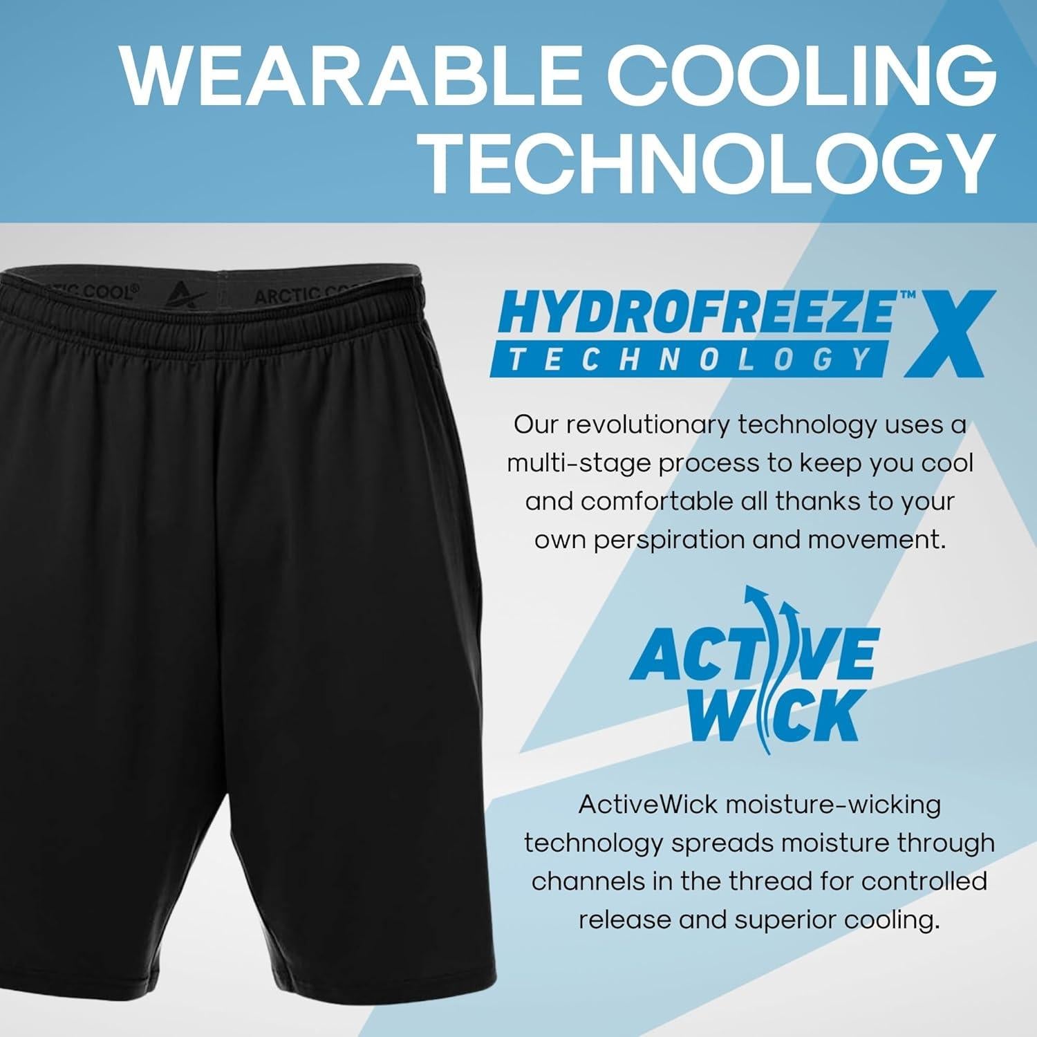 Pantalones Cortos Activos Arctic Cool Hombre UPF 50+ Negro