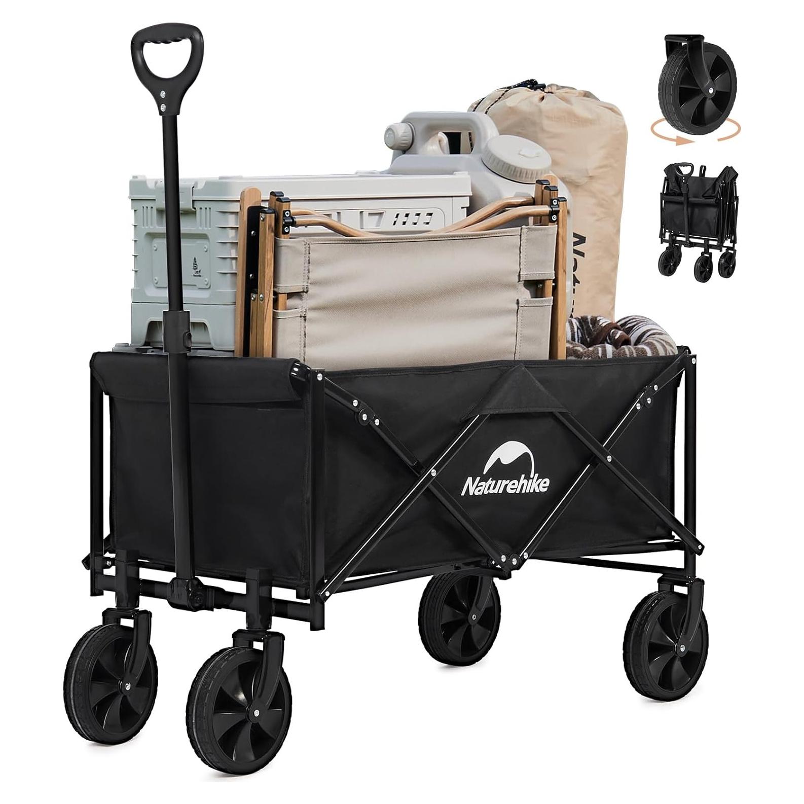 Carro de Playa Plegable Naturehike 300kg con Ruedas Todo Terreno