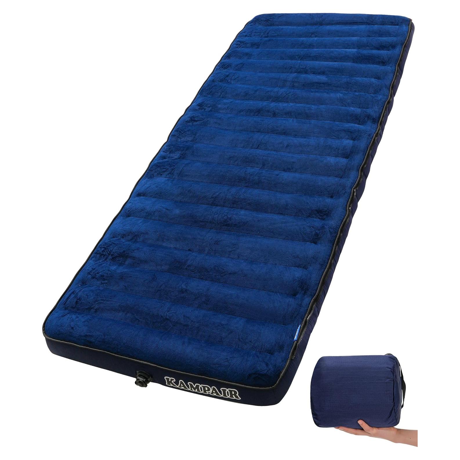 Colchón Inflable Kampair Individual 12.06 cm Azul para Camping