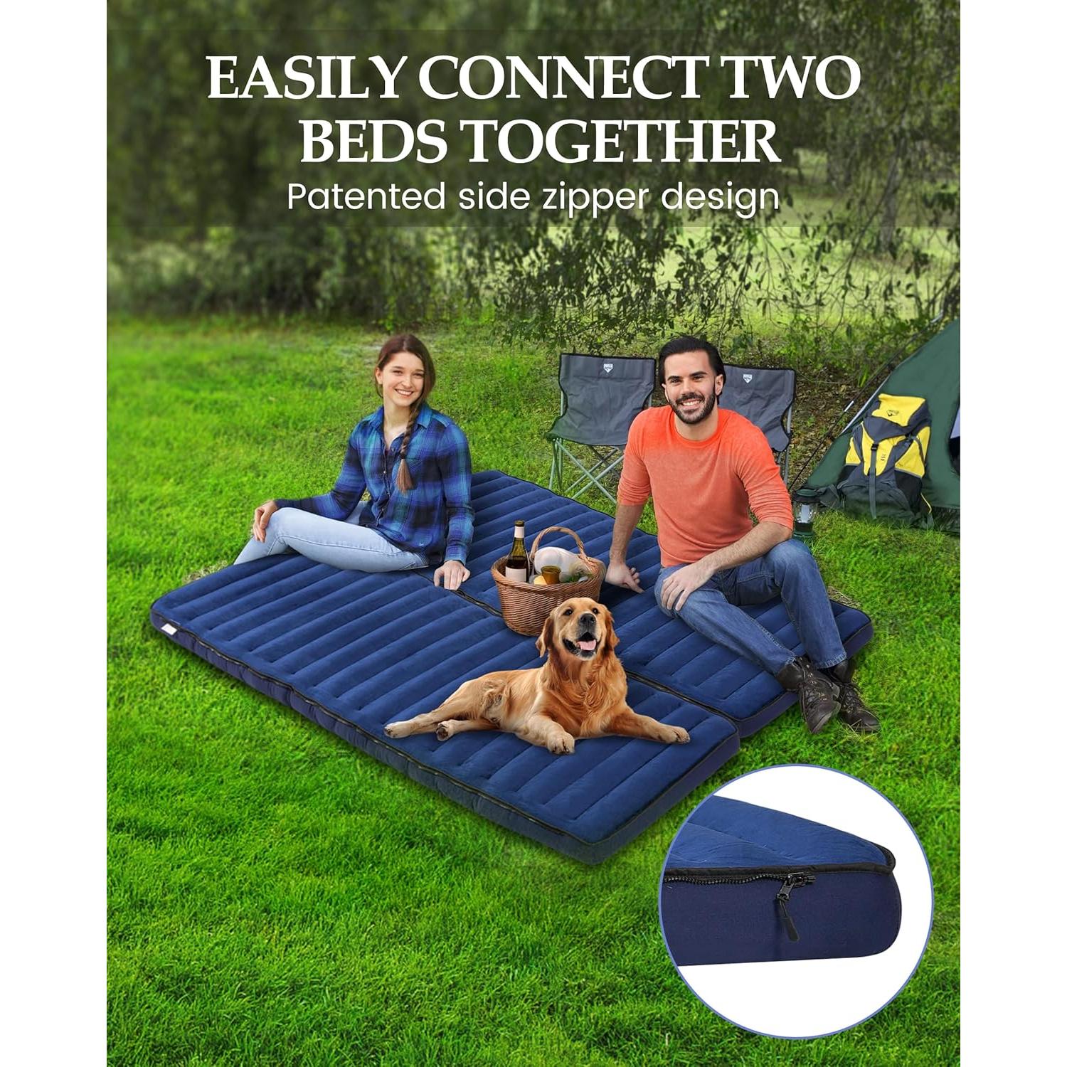 Colchón Inflable Kampair Individual 12.06 cm Azul para Camping