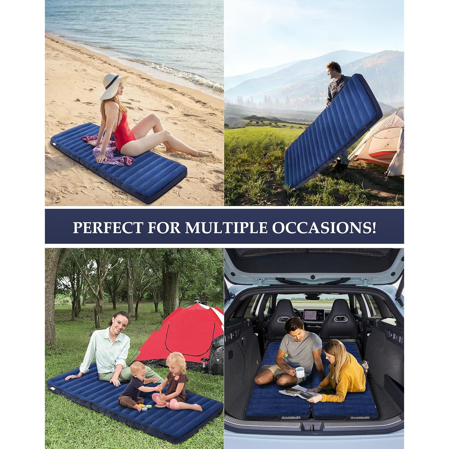 Colchón Inflable Kampair Individual 12.06 cm Azul para Camping