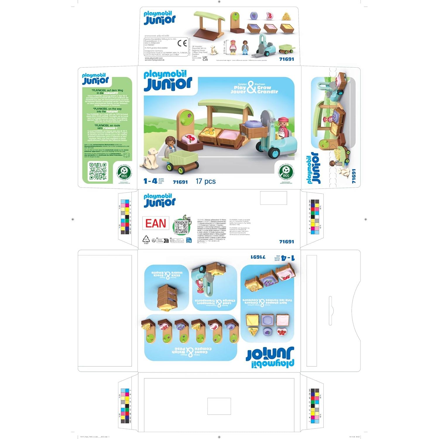 Playmobil Junior Puesto de Mercado Orgánico 17 Piezas