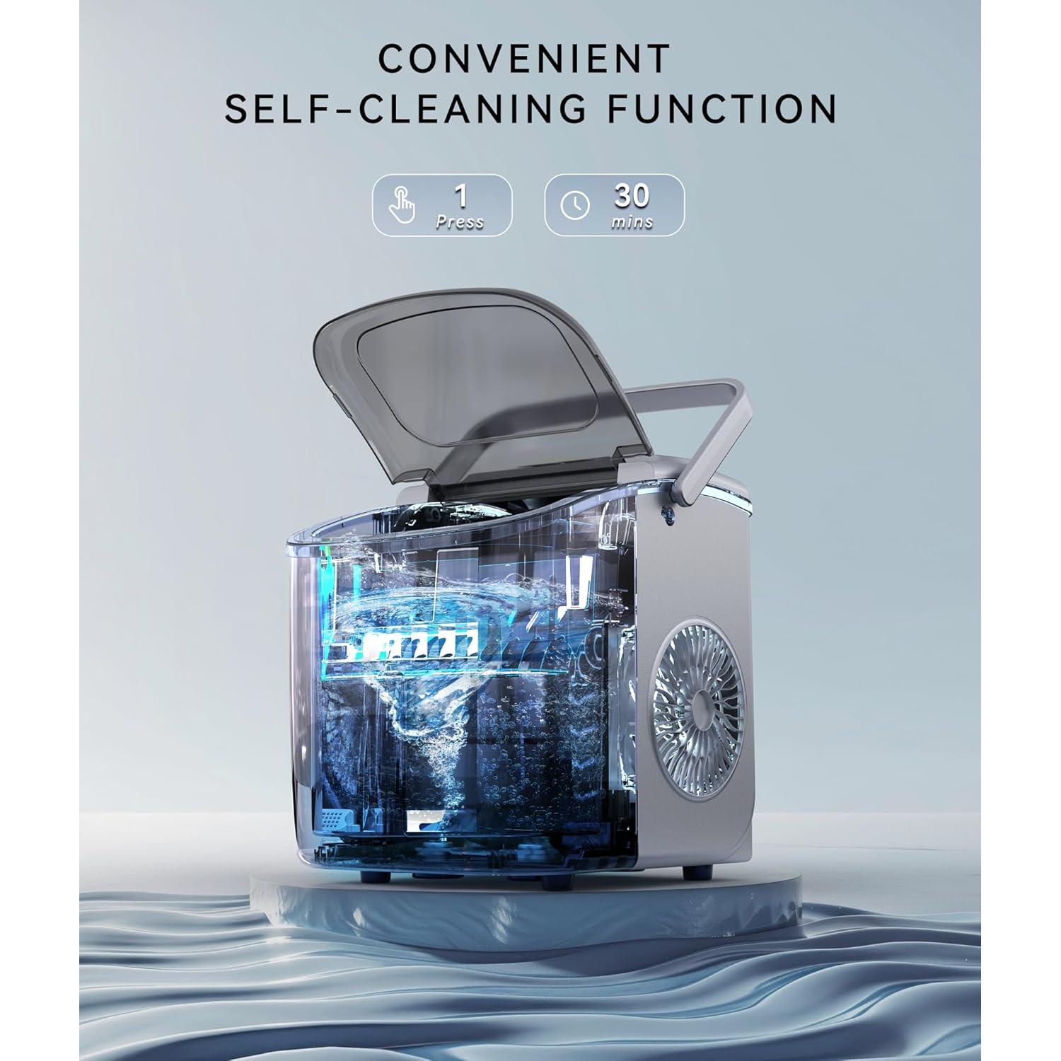 Máquina de Hielo Portátil ecozy IM-BS260C 9 Cubos en 6 Min