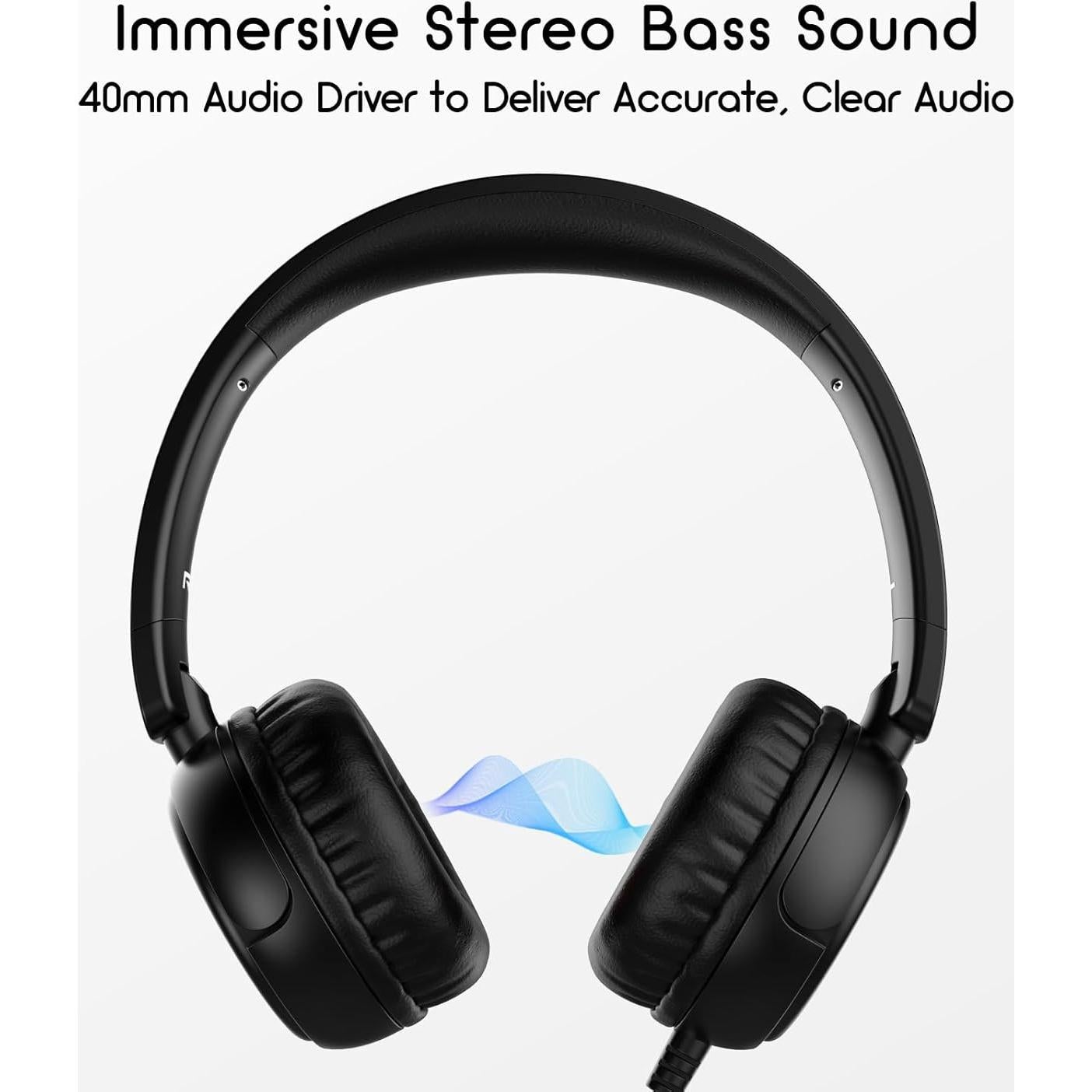 Auriculares IMYB para Niños V1 Plegables 40mm Negro