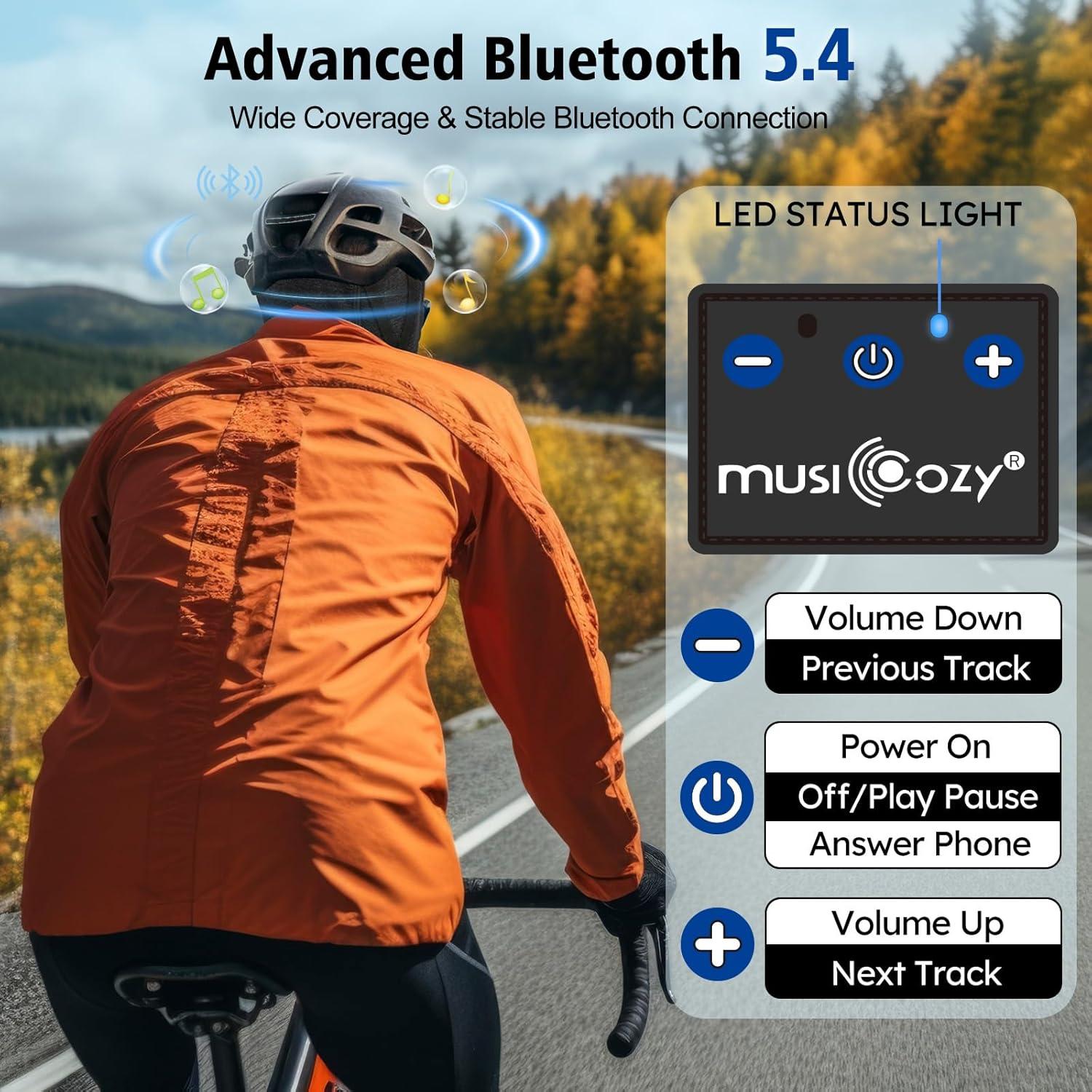 MUSICOZY Máscara Balaclava Térmica con Auriculares Bluetooth 5.4