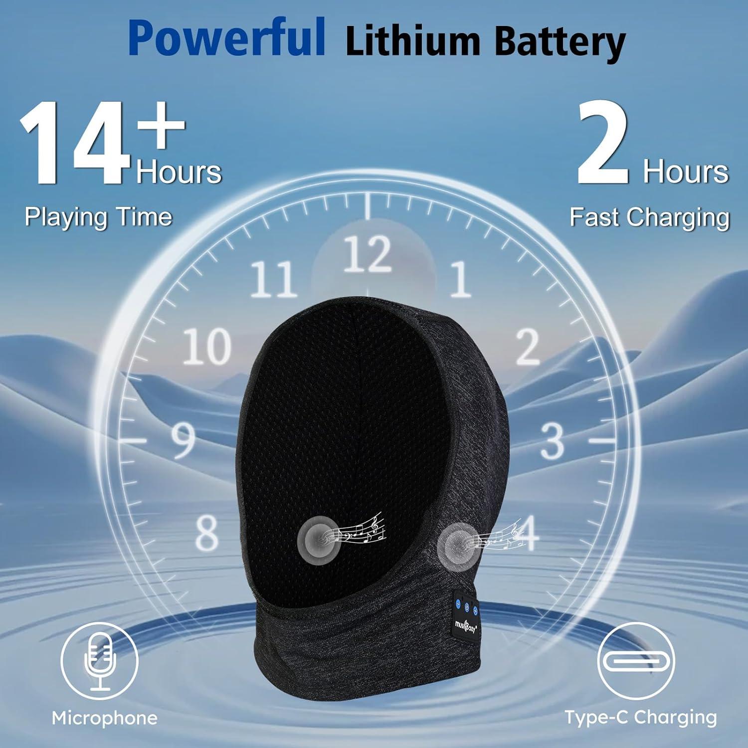 MUSICOZY Máscara Balaclava Térmica con Auriculares Bluetooth 5.4