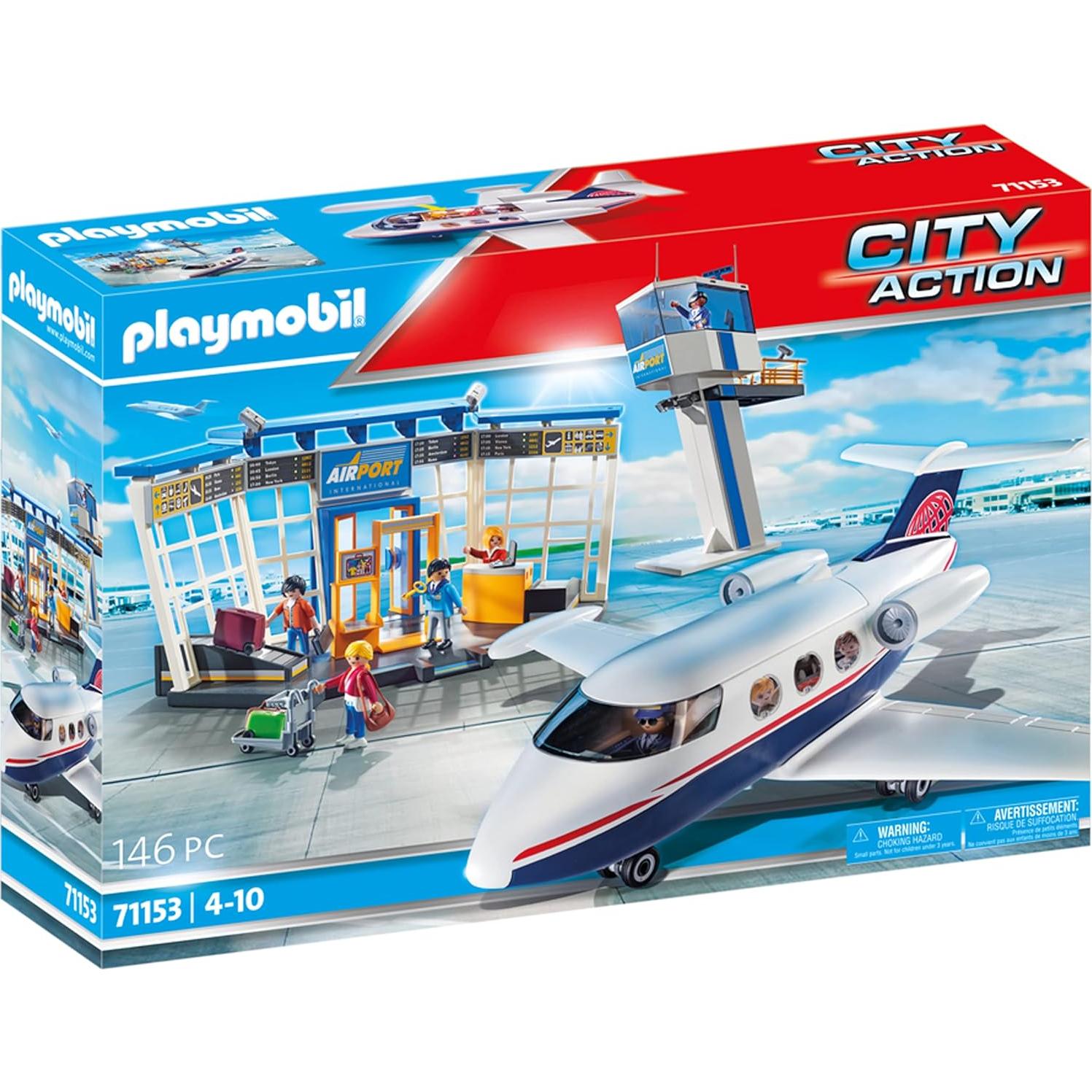 PLAYMOBIL Aeropuerto City Action 71153 con Avión 146 Piezas