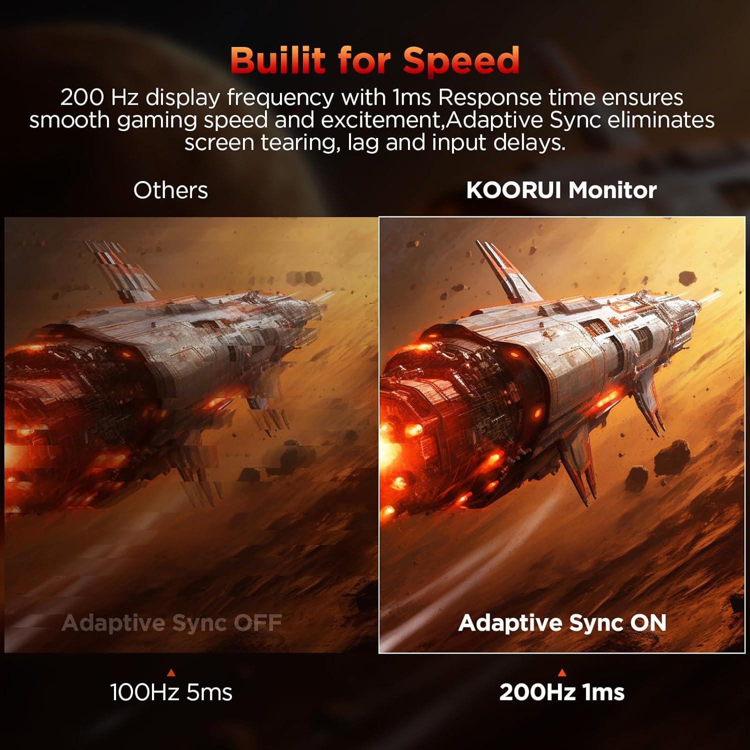 Monitor KOORUI 27" QHD 1ms 200Hz Mini-LED Ajustable