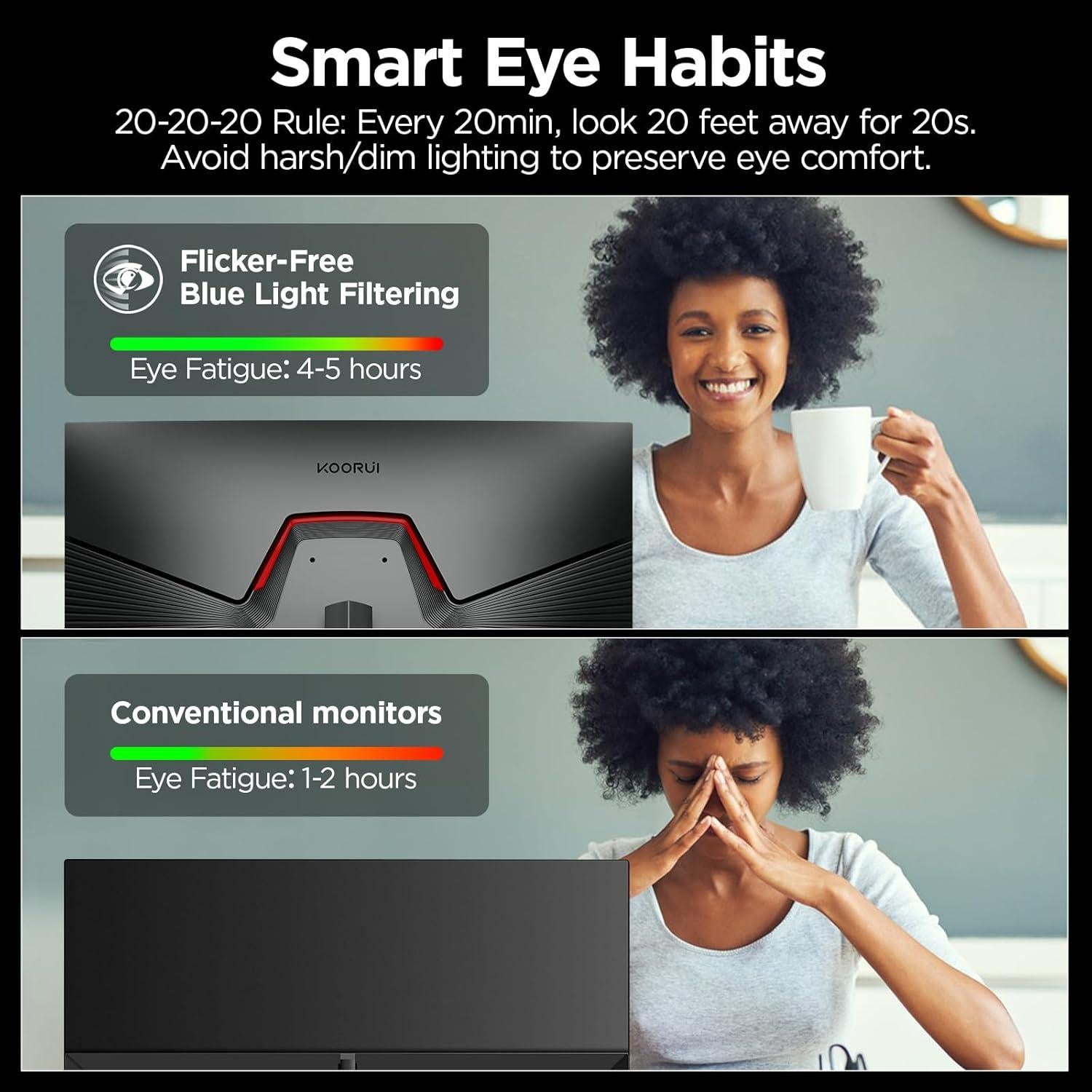 Monitor de Juegos KOORUI 27" QHD 200Hz 1ms IPS FreeSync