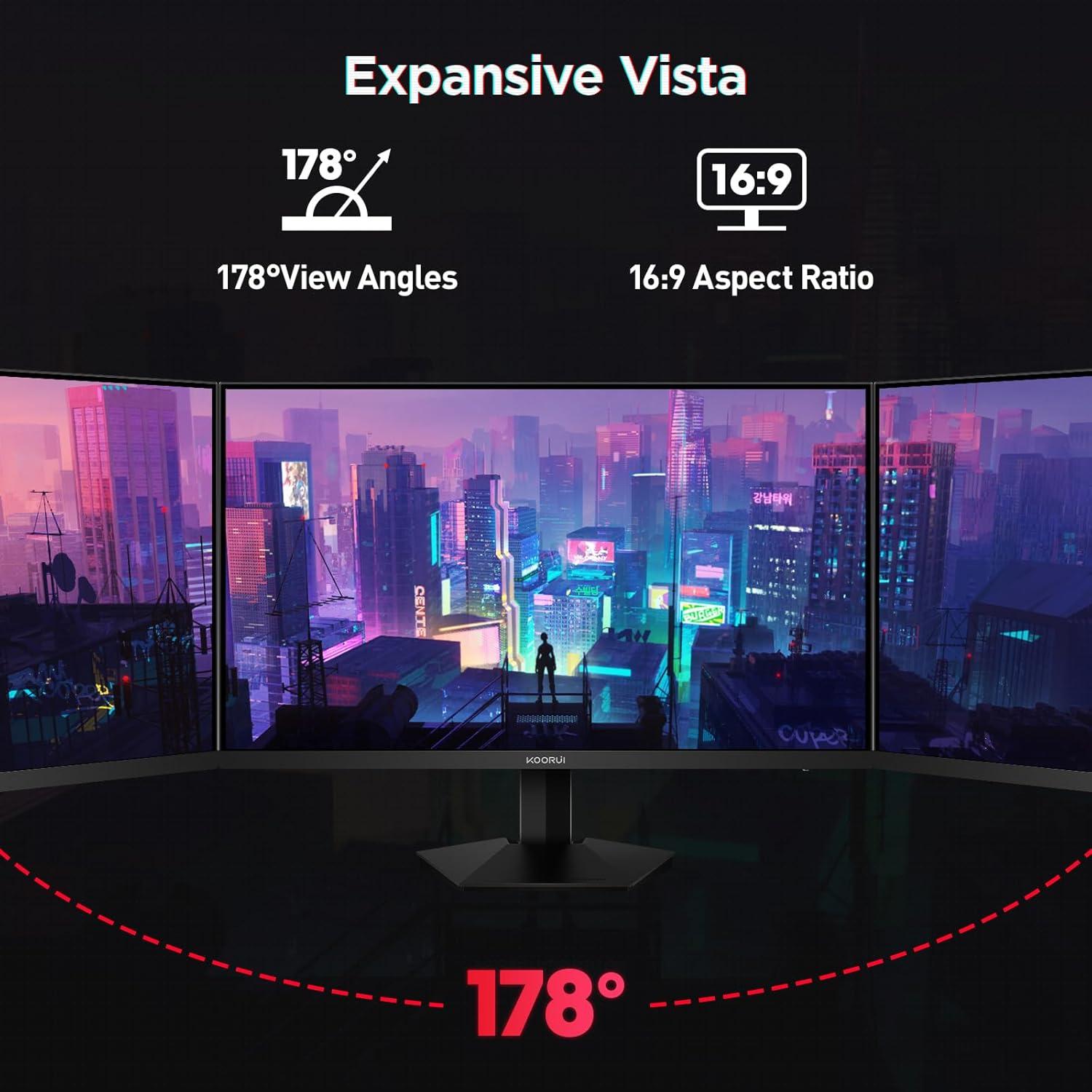 Monitor de Juegos KOORUI 27" QHD 200Hz 1ms IPS FreeSync