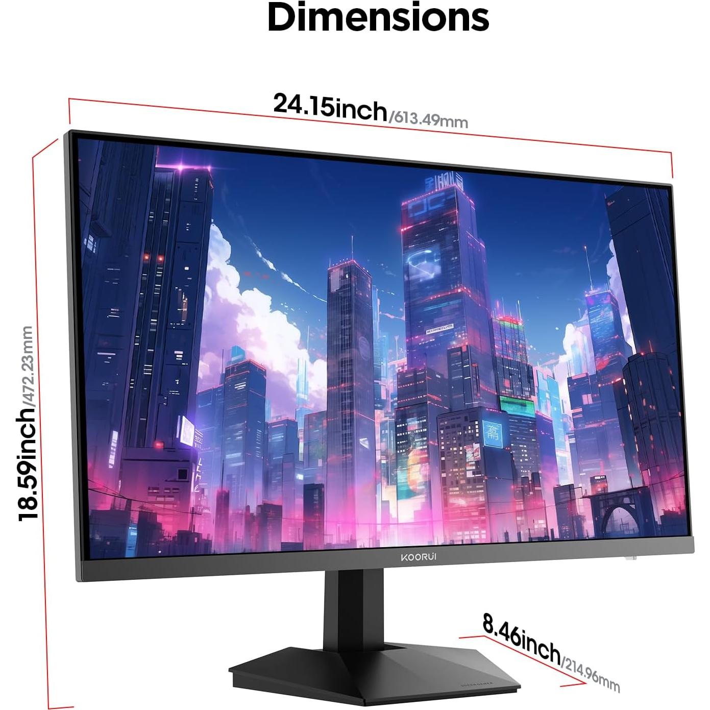 Monitor de Juegos KOORUI 27" QHD 200Hz 1ms IPS FreeSync