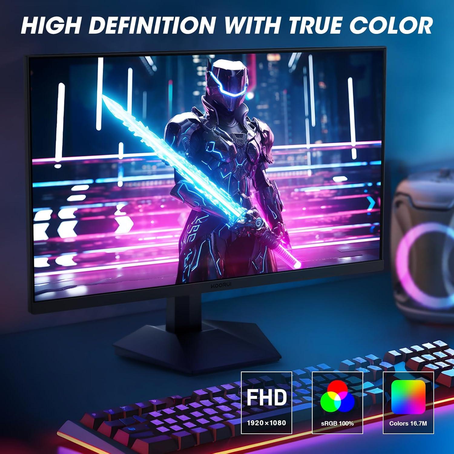 Monitor de Juegos KOORUI 27" FHD 240Hz 1ms Negro GN02