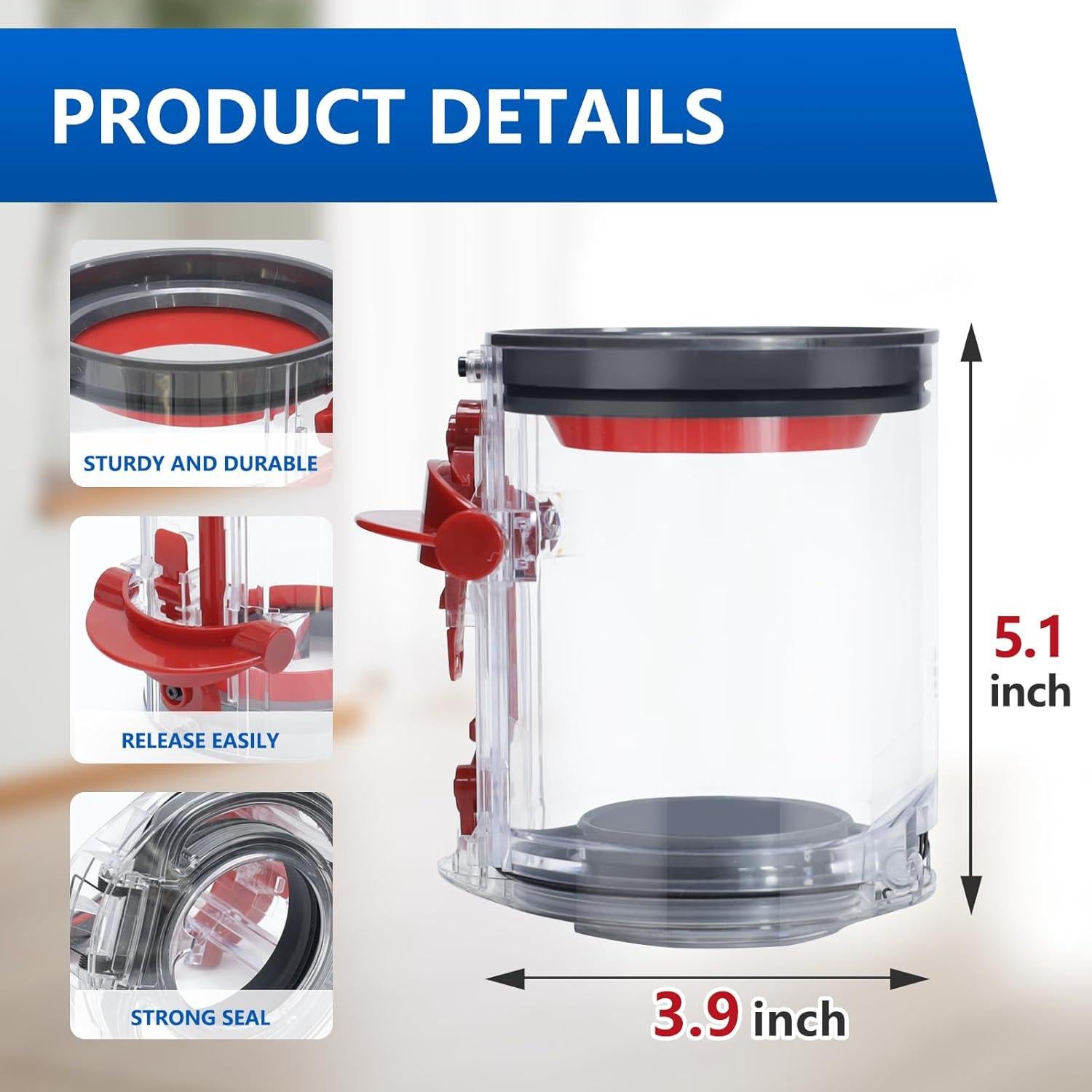 Cubo de Polvo Reemplazo Keluke para Aspiradoras Dyson V12 Slim