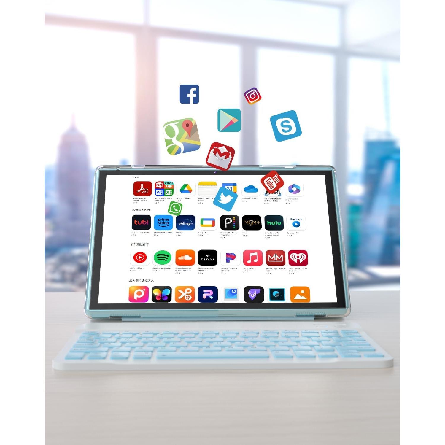 Tableta 2 en 1 ZZB ZB10 10" Android 14, 6GB RAM, 32GB ROM