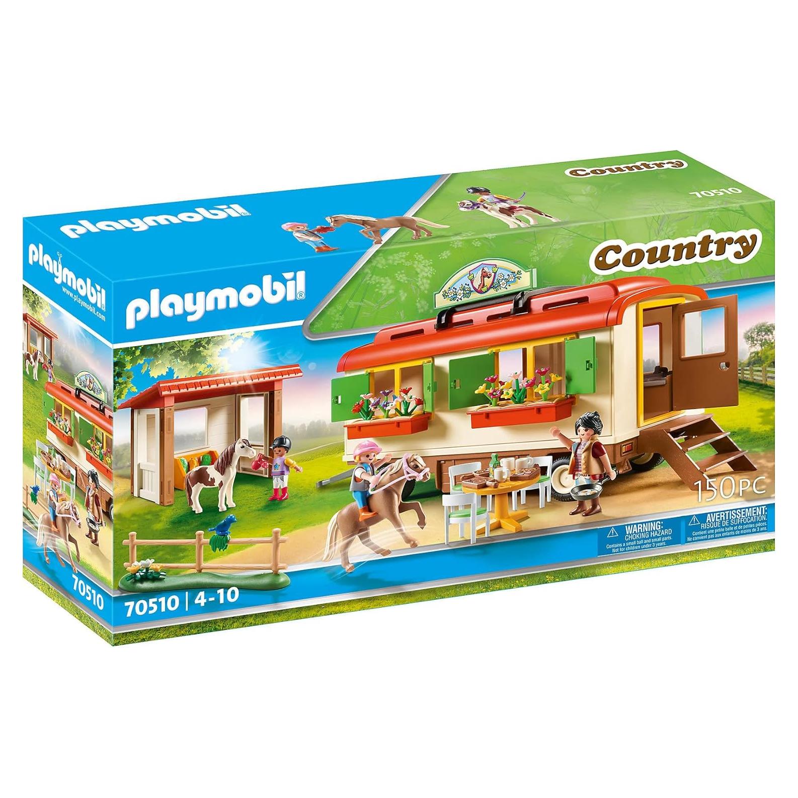 Refugio de Ponys PLAYMOBIL con Casa Móvil 34x19cm
