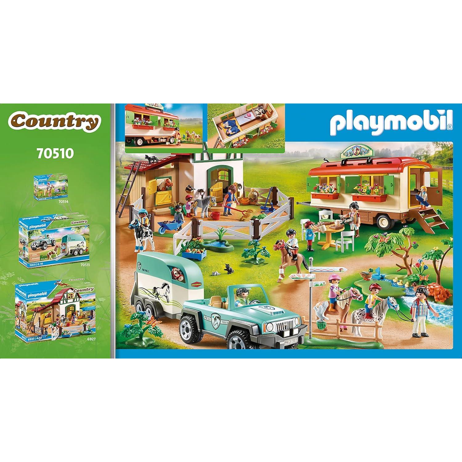 Refugio de Ponys PLAYMOBIL con Casa Móvil 34x19cm