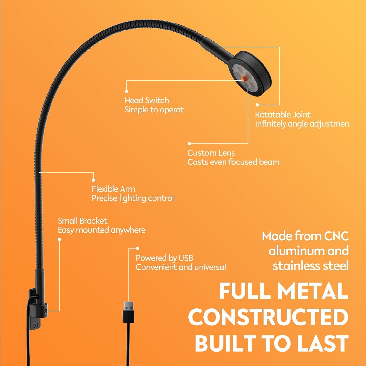 Lámpara de Lectura LED Acegoo Minimalista Montada en Pared 21 cm