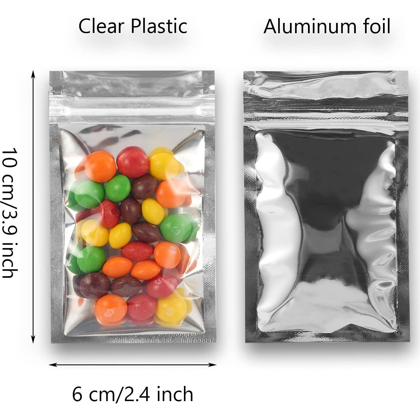 Bolsas Mylar Reutilizables MALENOO 100 Pcs 6x10 cm A Prueba de Olores