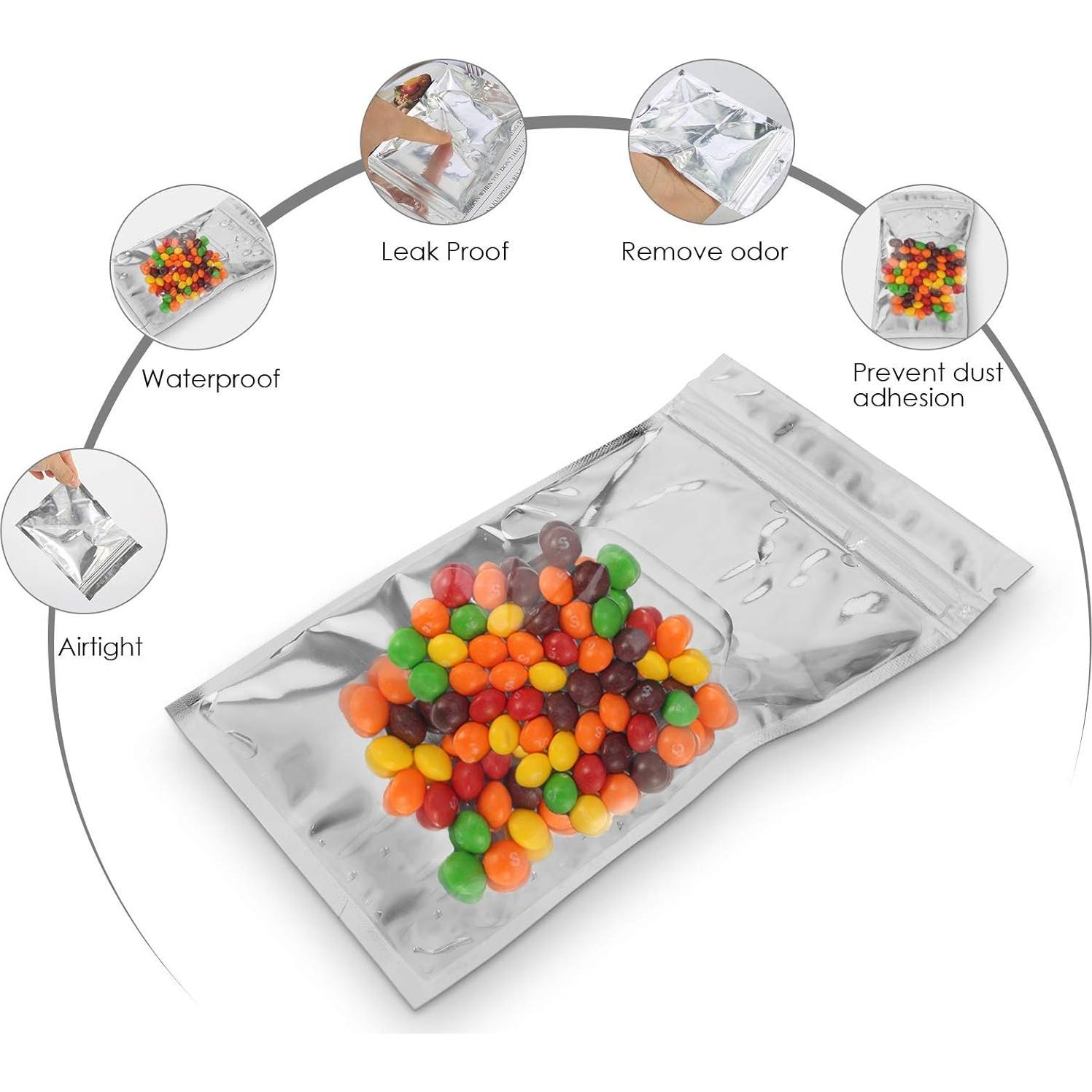 Bolsas Mylar Reutilizables MALENOO 100 Pcs 6x10 cm A Prueba de Olores