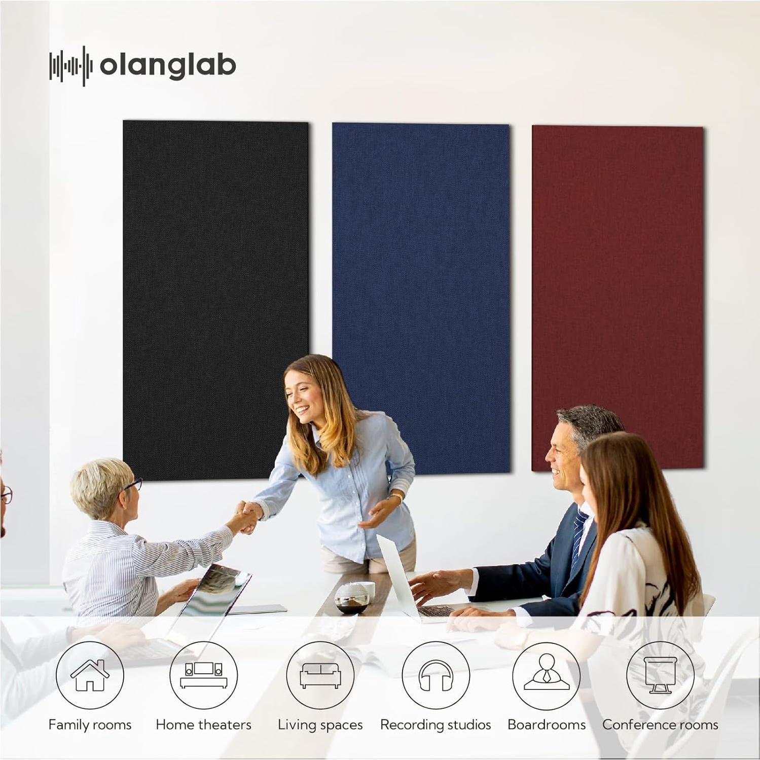 Paneles Acústicos Olanglab 2 Pack 61x122 cm Aislantes Sonido Negro