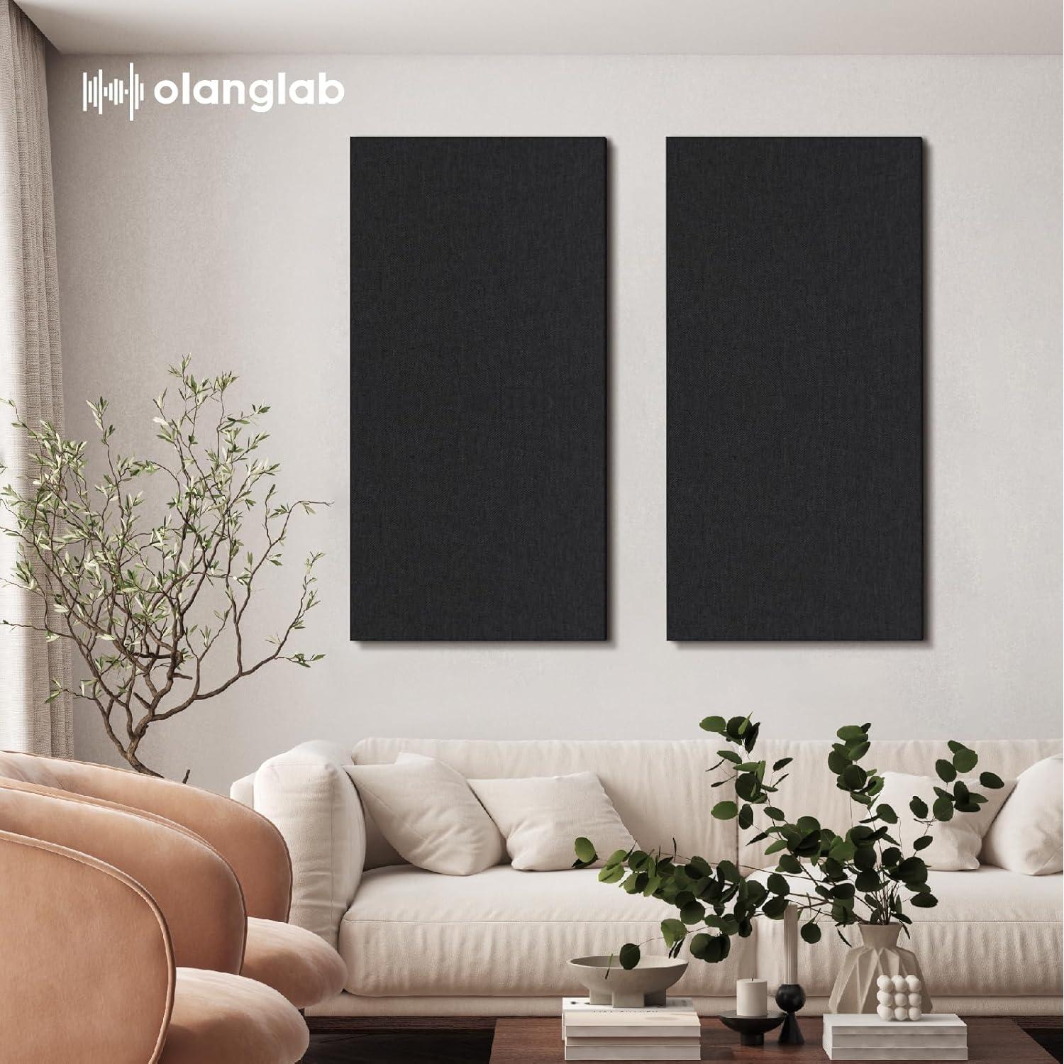 Paneles Acústicos Olanglab 2 Pack 61x122 cm Aislantes Sonido Negro
