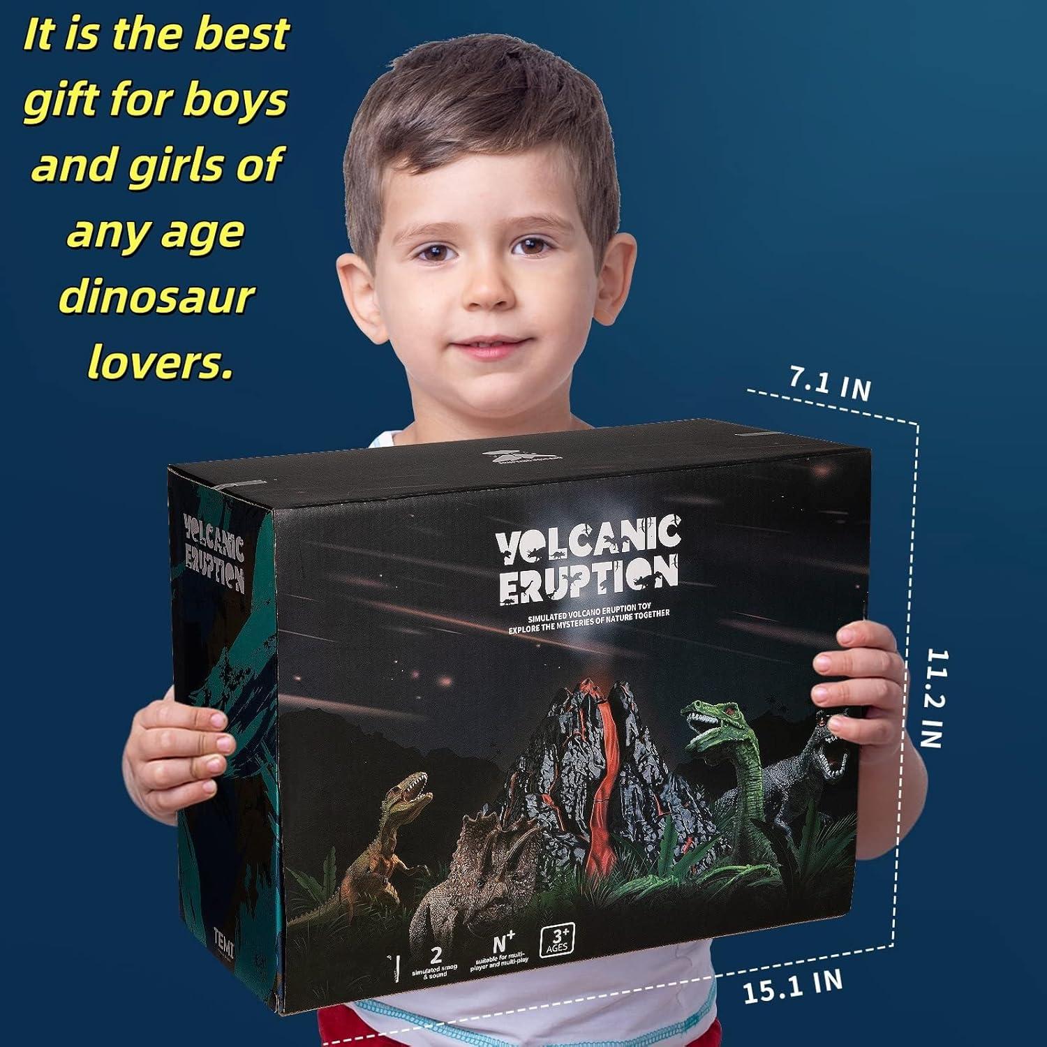 Conjunto Volcán Grande TOYSXYIN con 9 Dinosaurios Realistas