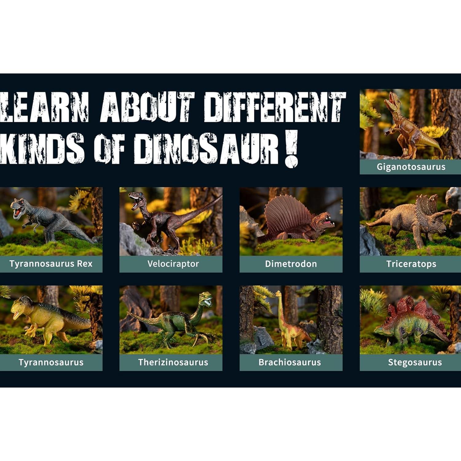 Conjunto Volcán Grande TOYSXYIN con 9 Dinosaurios Realistas