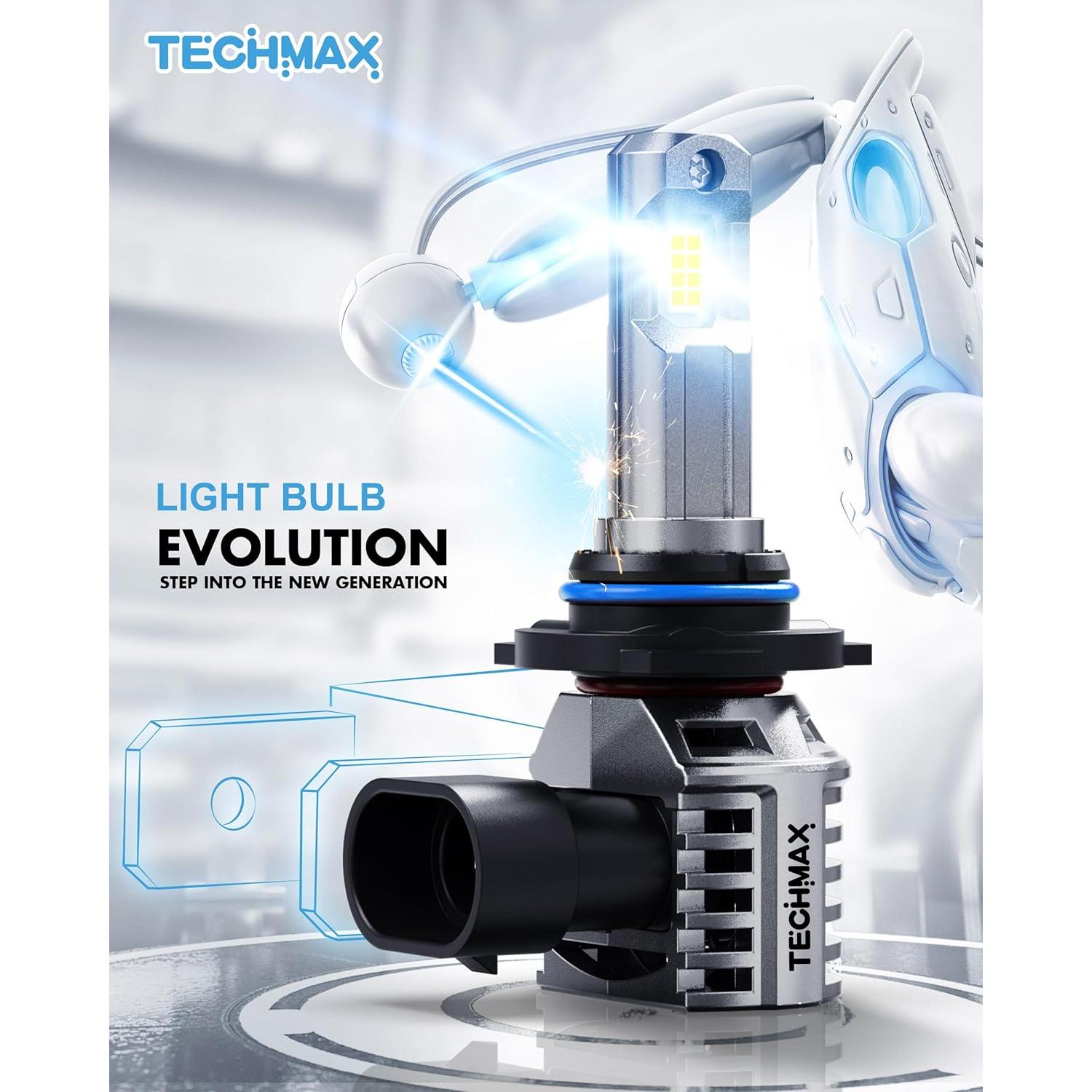 Bombillas de Luz de Niebla TECHMAX 9006 600% Brillantes 6500K