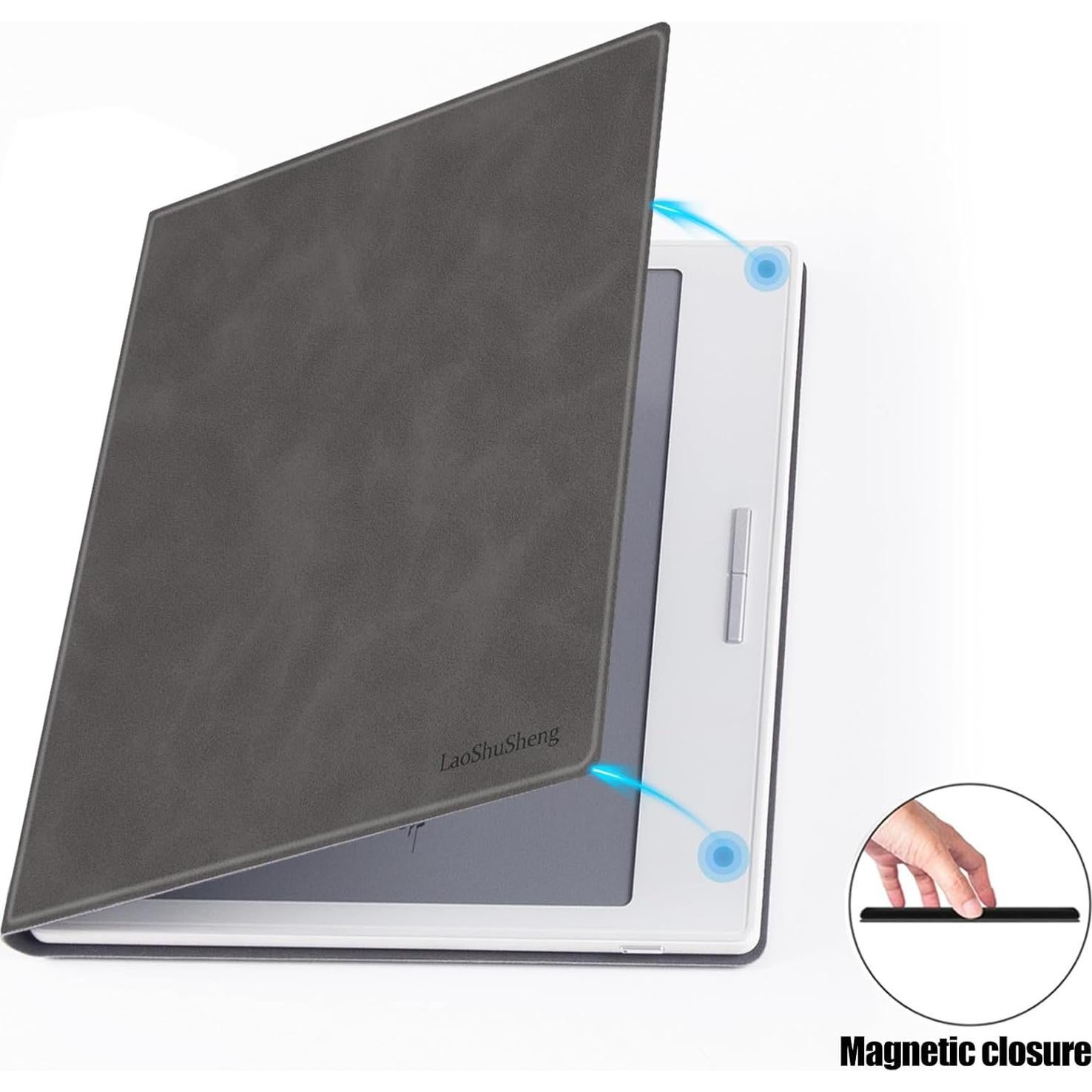 Funda Magnética Onyx Boox Go 7 Color - Cuero Ultra Delgado Gris