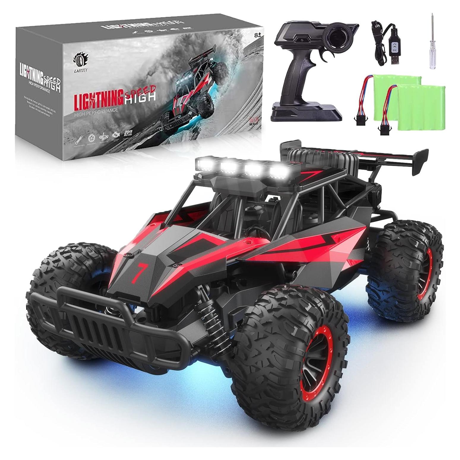 Coche RC LARVEY 1:16 Monstruo 20 Km/h LED Rojo