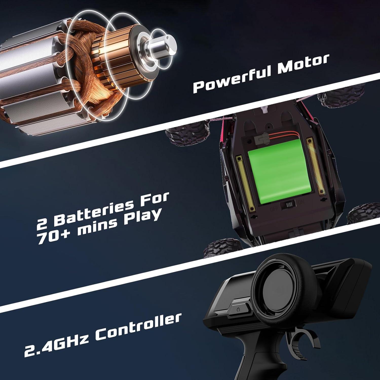 Coche RC LARVEY 1:16 Monstruo 20 Km/h LED Rojo