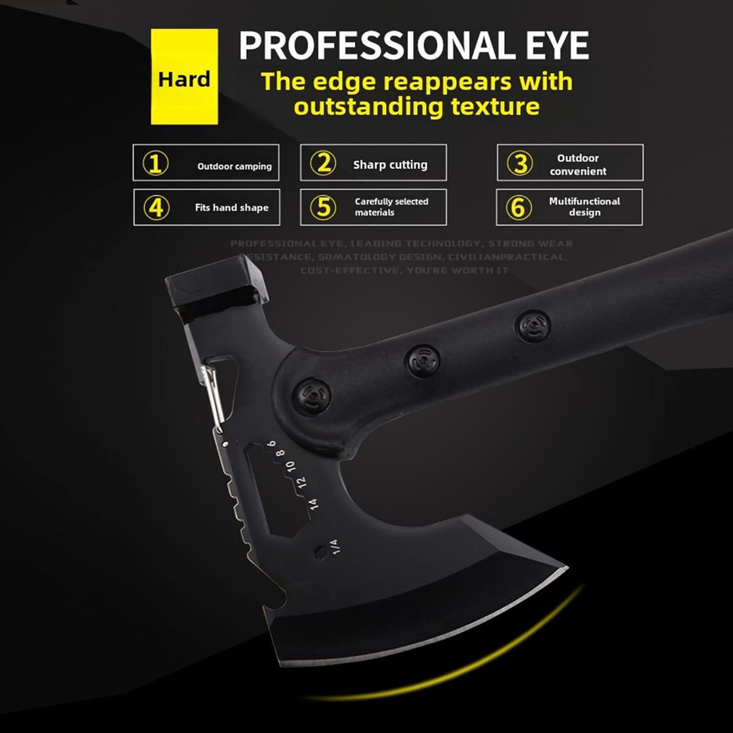 Hacha de Camping Skuaoy Táctica con Martillo 38.4x16.5 cm