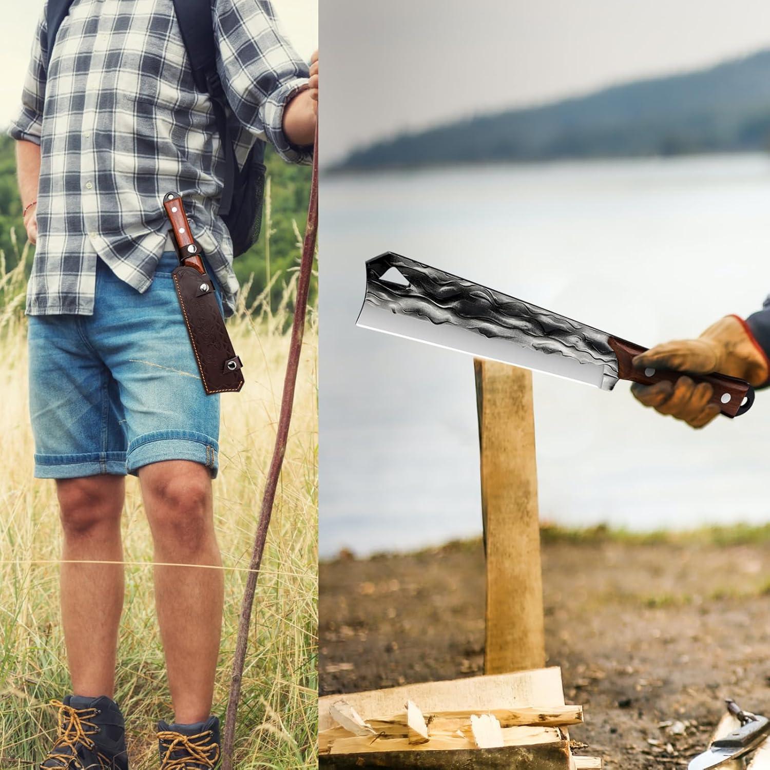 Machete de Supervivencia VARLEA con Funda 19.6 cm Acero Inoxidable