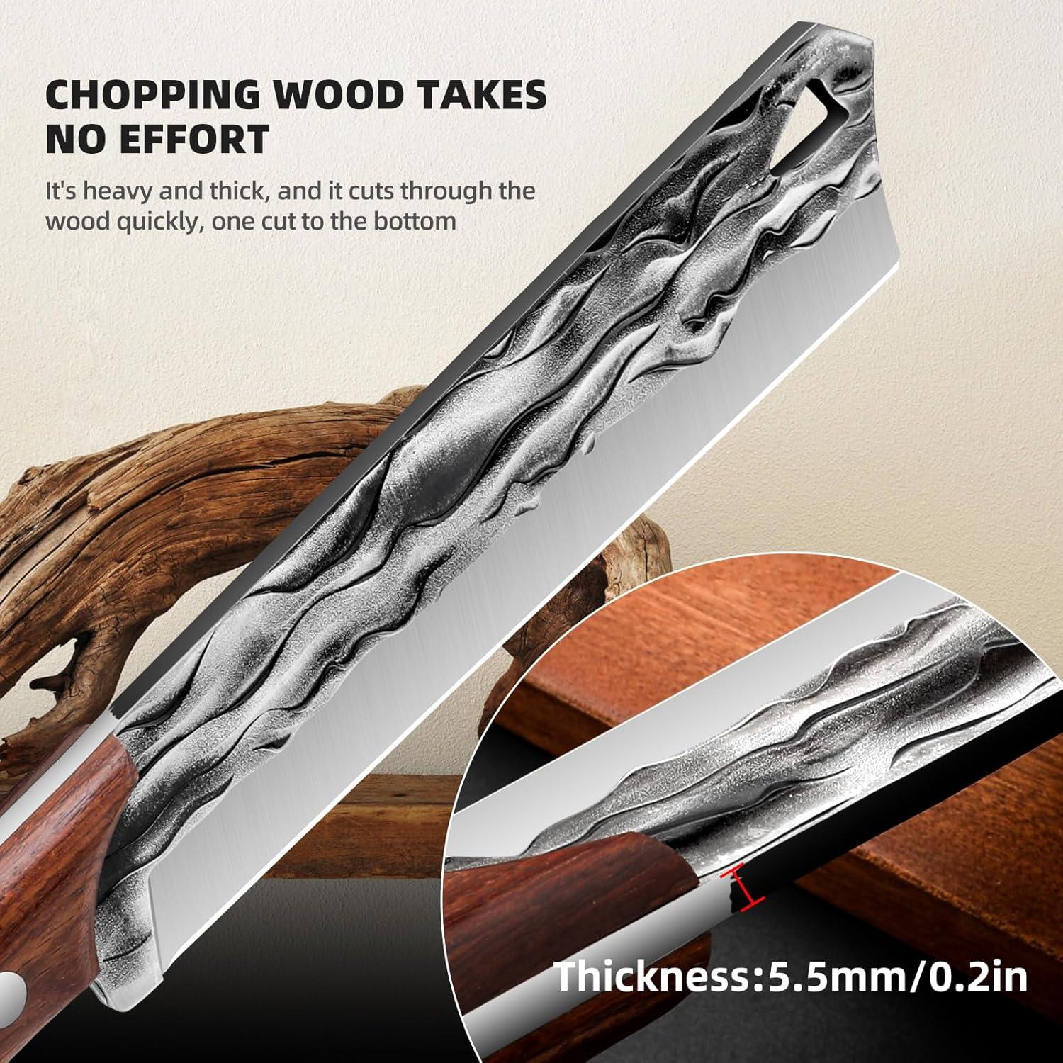 Machete de Supervivencia VARLEA con Funda 19.6 cm Acero Inoxidable