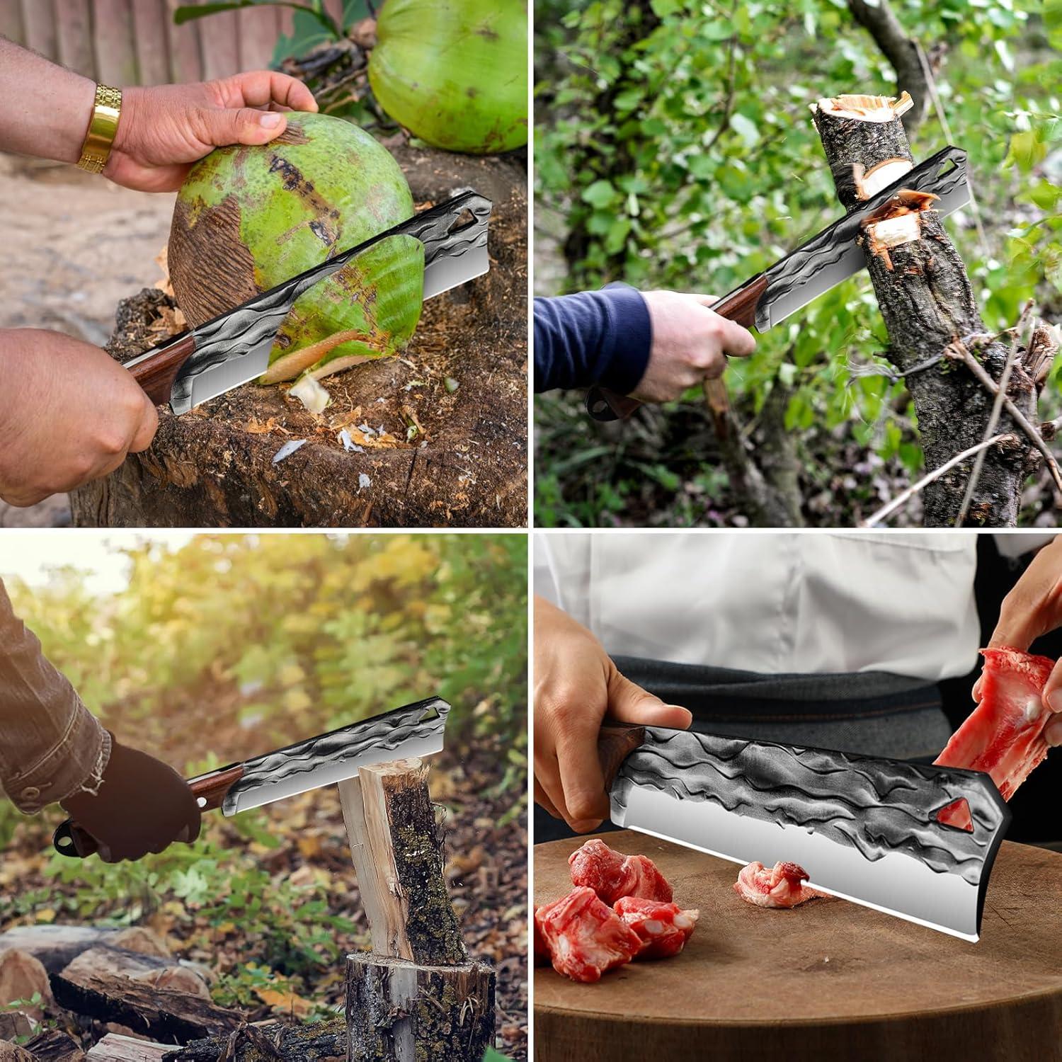 Machete de Supervivencia VARLEA con Funda 19.6 cm Acero Inoxidable