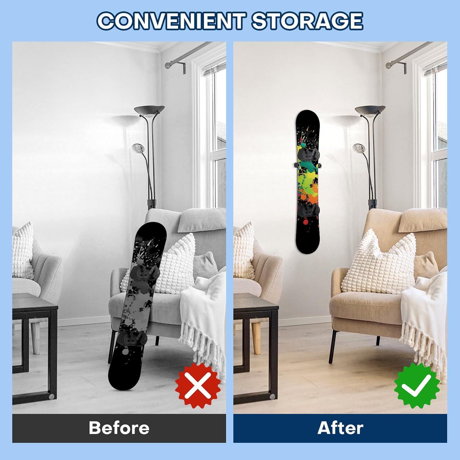 Soporte de Pared para Snowboard Rolitwils - 2 Piezas Negro