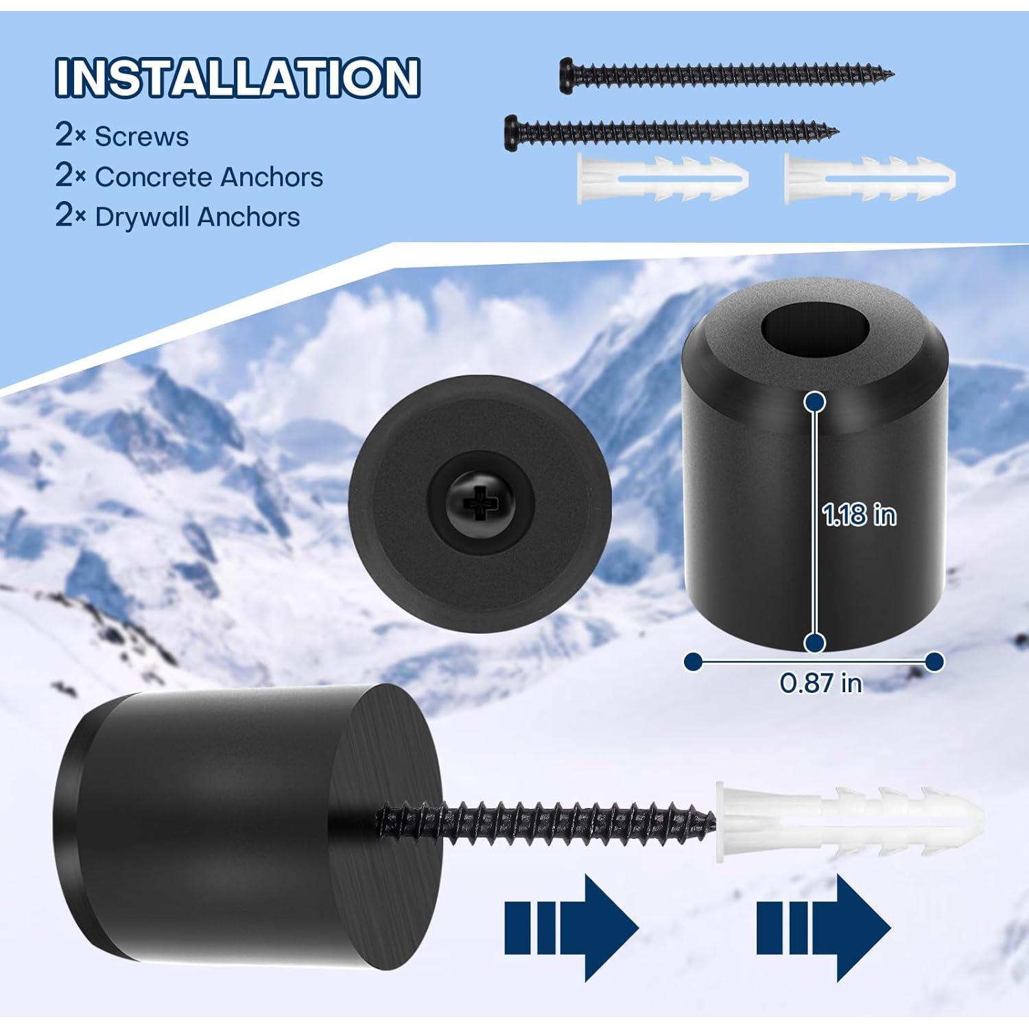 Soporte de Pared para Snowboard Rolitwils - 2 Piezas Negro