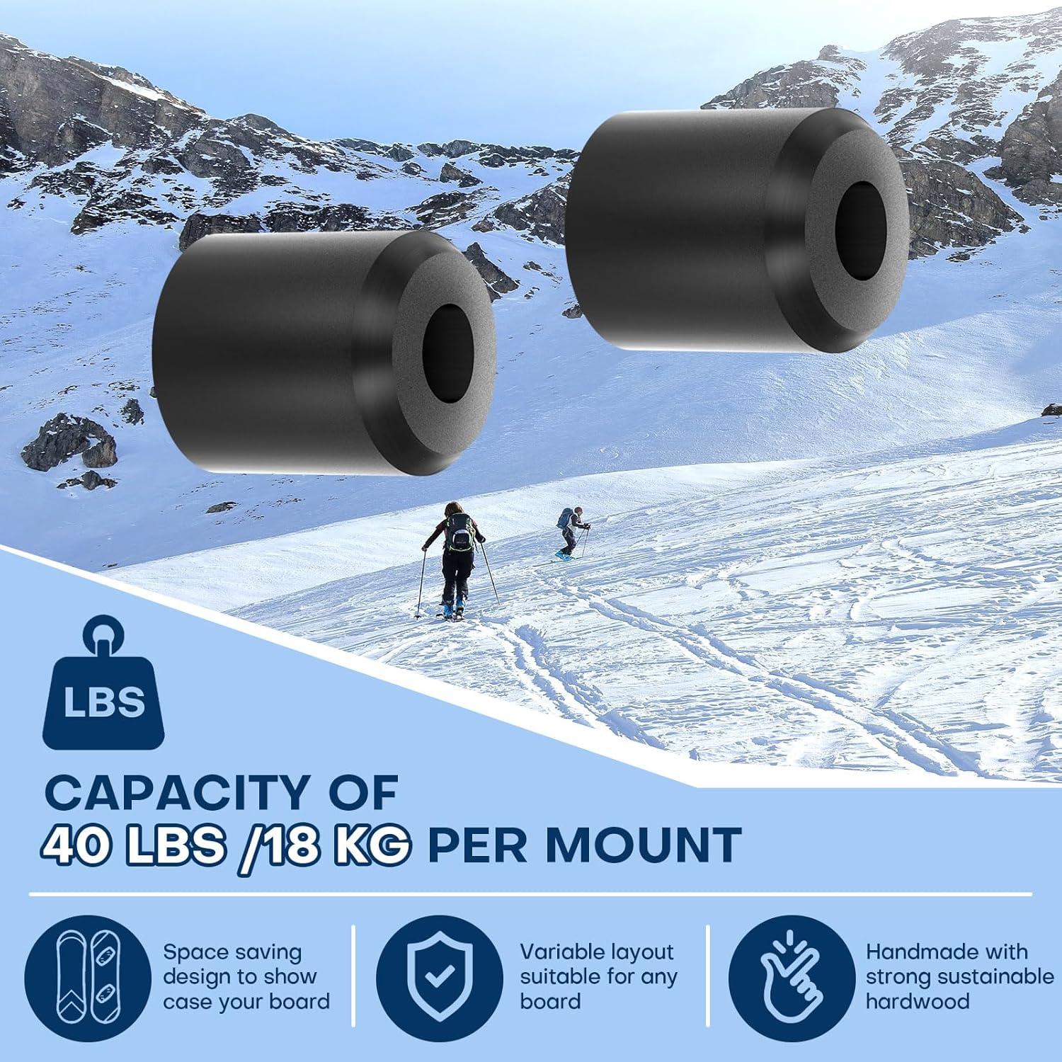 Soporte de Pared para Snowboard Rolitwils - 2 Piezas Negro