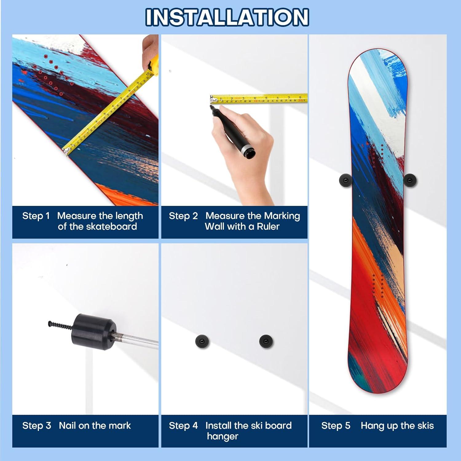 Soporte de Pared para Snowboard Rolitwils - 2 Piezas Negro