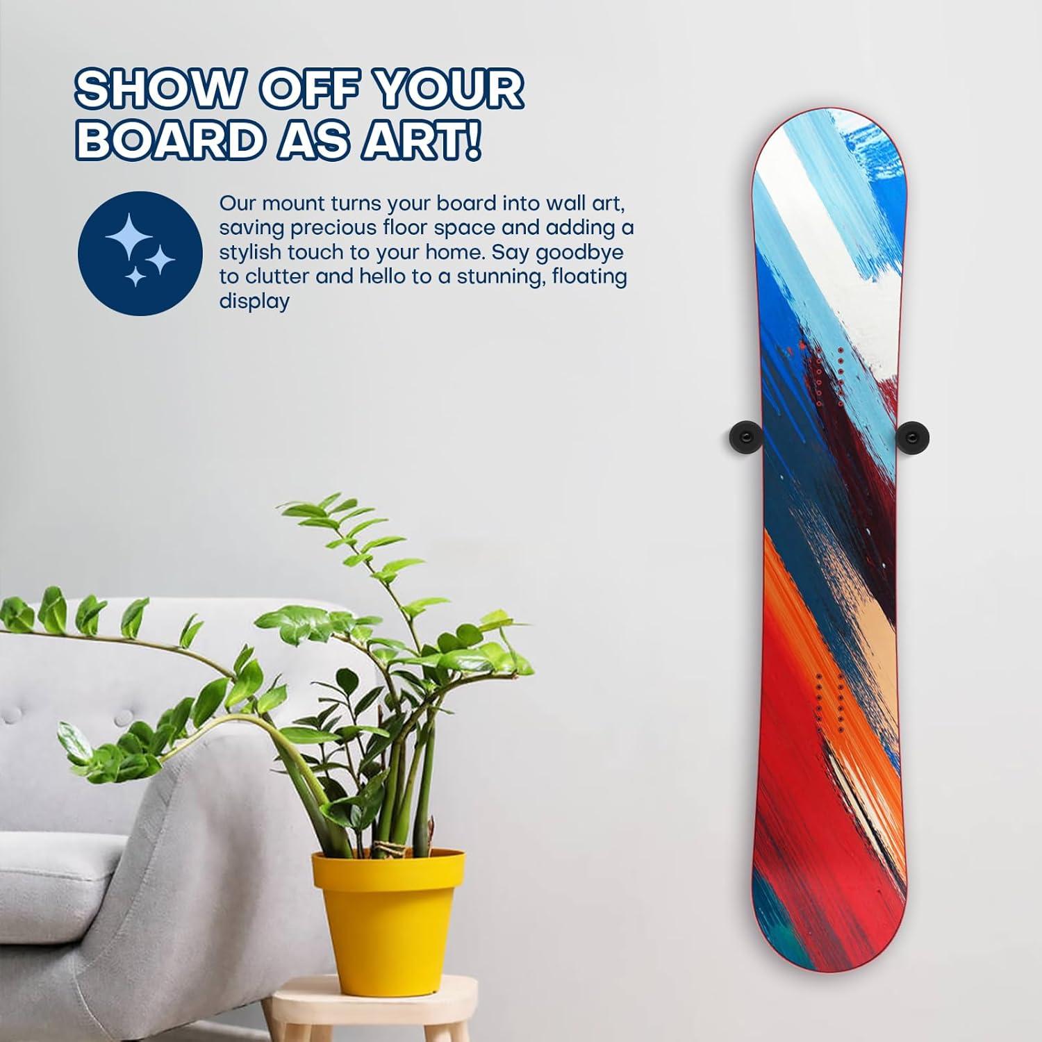 Soporte de Pared para Snowboard Rolitwils - 2 Piezas Negro