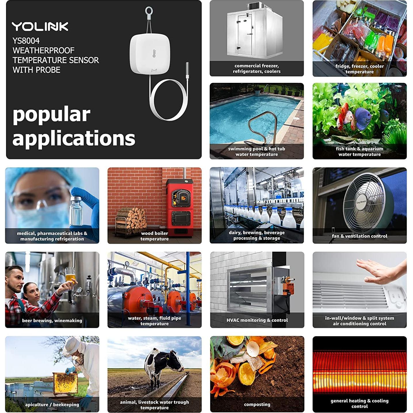 Sensor de Temperatura y Humedad a Prueba de Agua YoLink con Hub