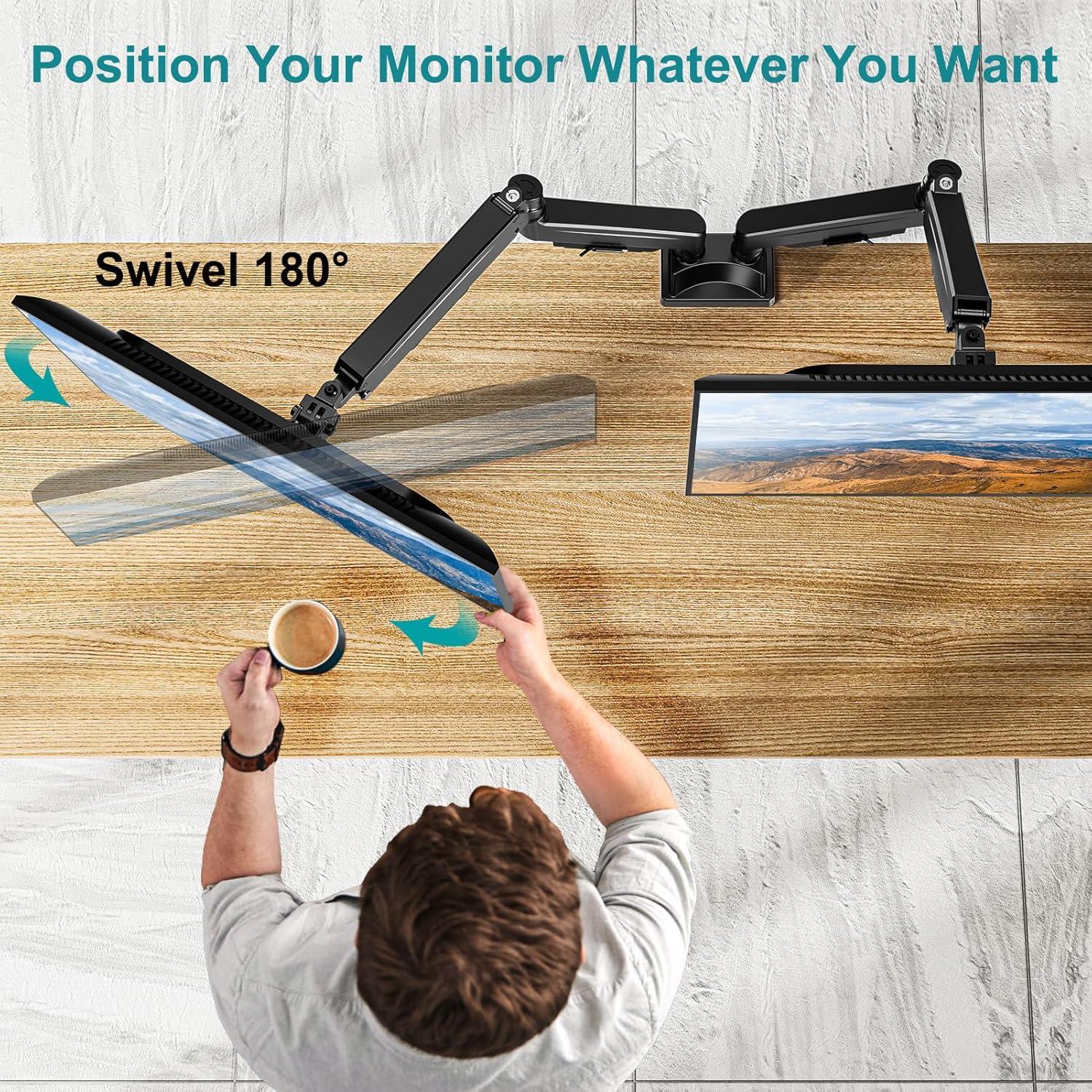 Soporte Doble para Monitores MOUNT PRO hasta 109cm Negro