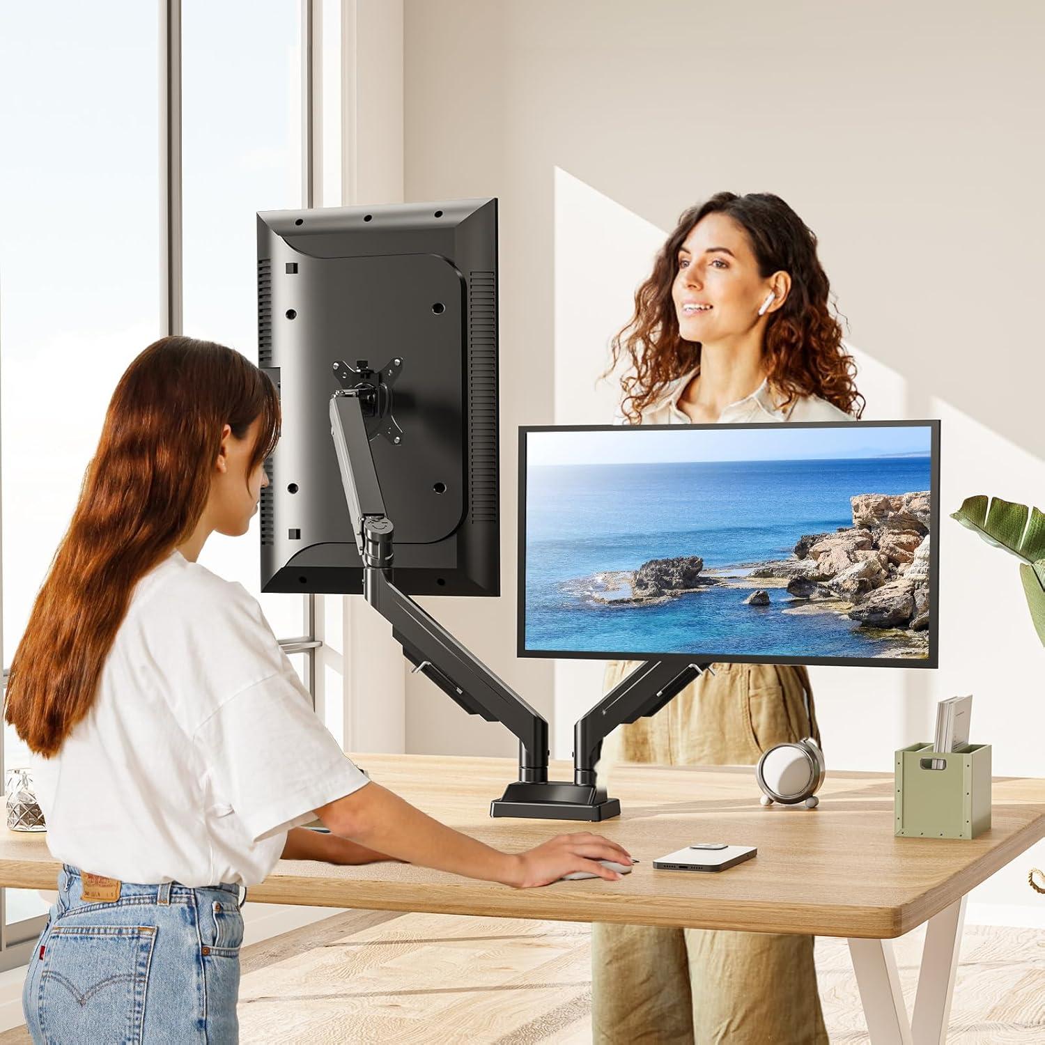 Soporte Doble para Monitores MOUNT PRO hasta 109cm Negro