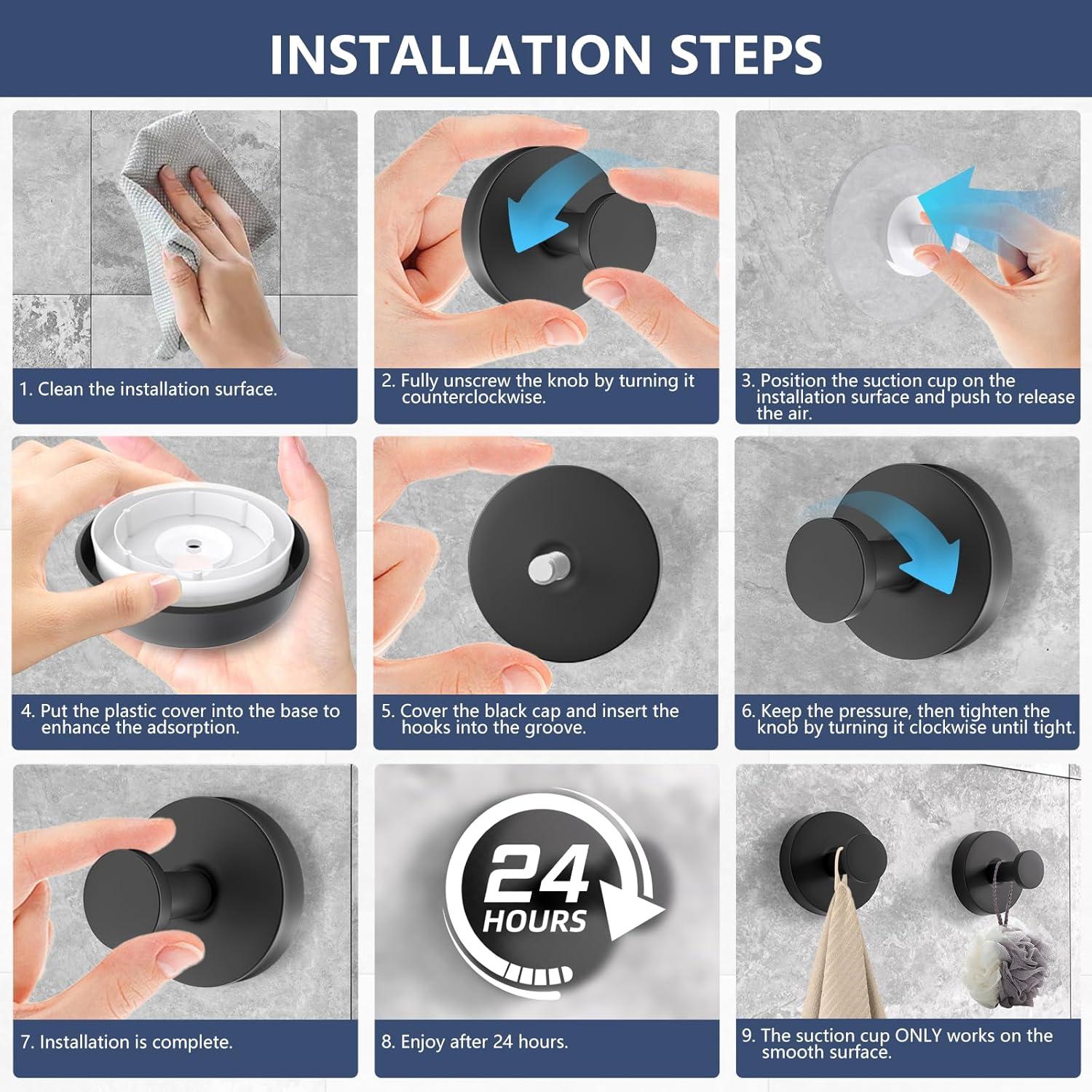 Ganchos de Ventosa ENUODA 2 Paquete Acero Inoxidable 1.81 kg