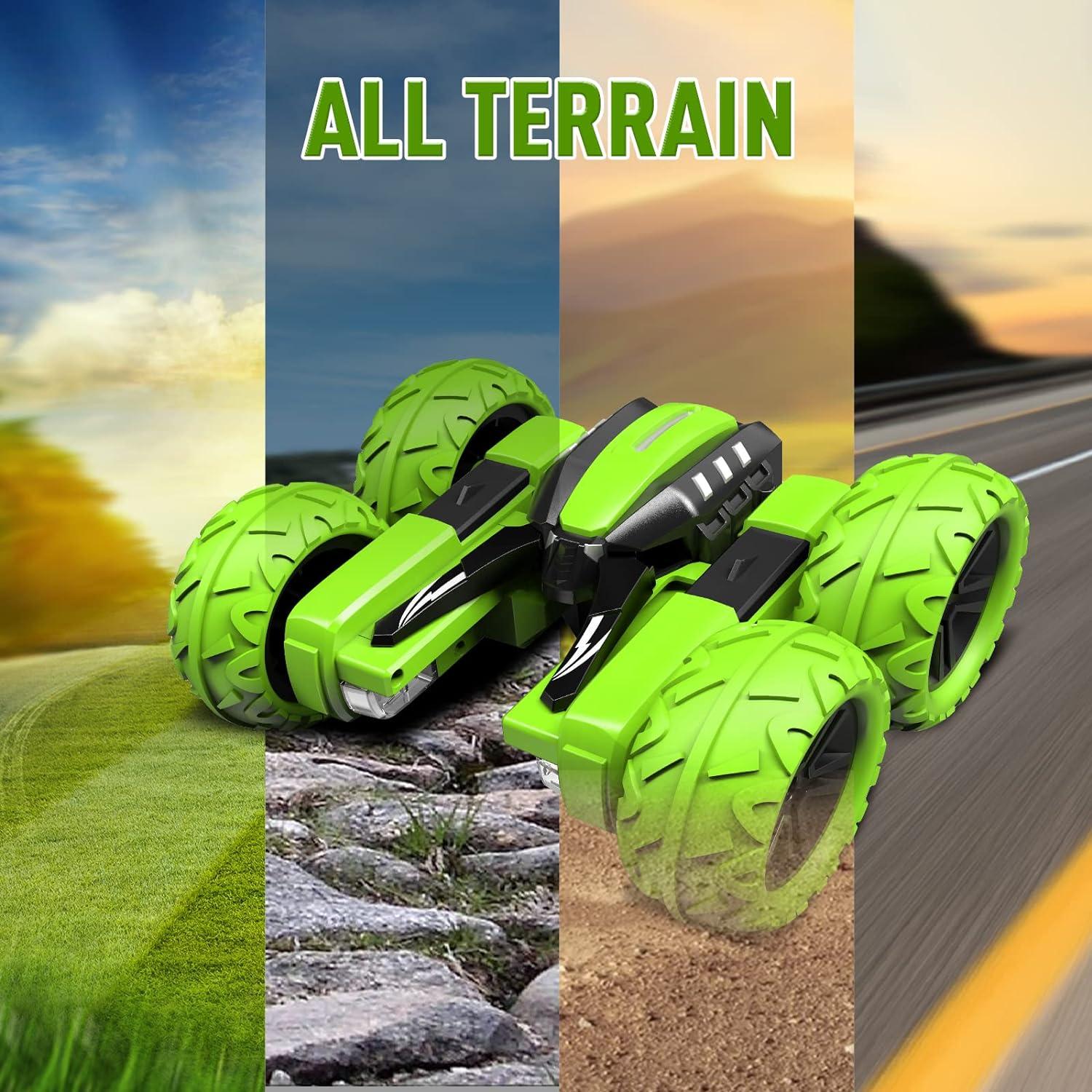 Coche RC Acrobático Amicool 4WD Verde para Niños 3-12 Años