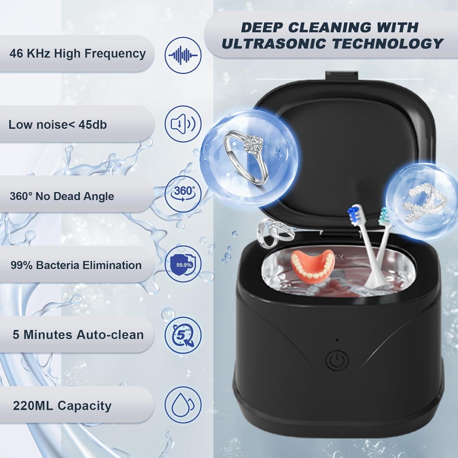 Limpiador Ultrasónico KUNPHY para Retenedores y Dentaduras 46KHz